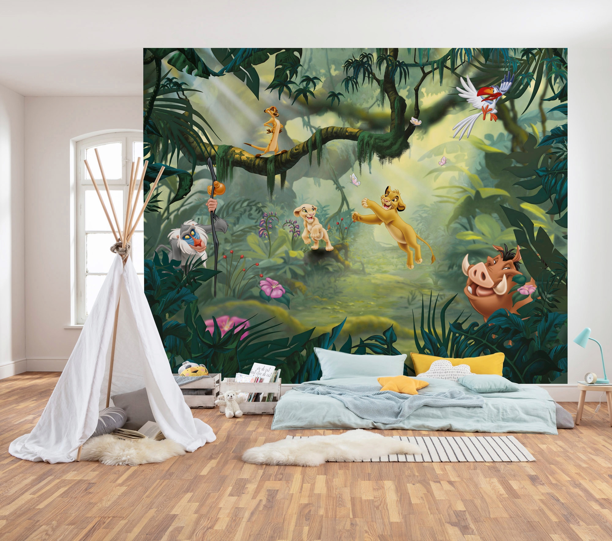 Komar Vliestapete »Digitaldruck Vlies - Lion King Hakuna Matata - Größe 350 x 280 cm«, bedruckt, Kinderzimmer
