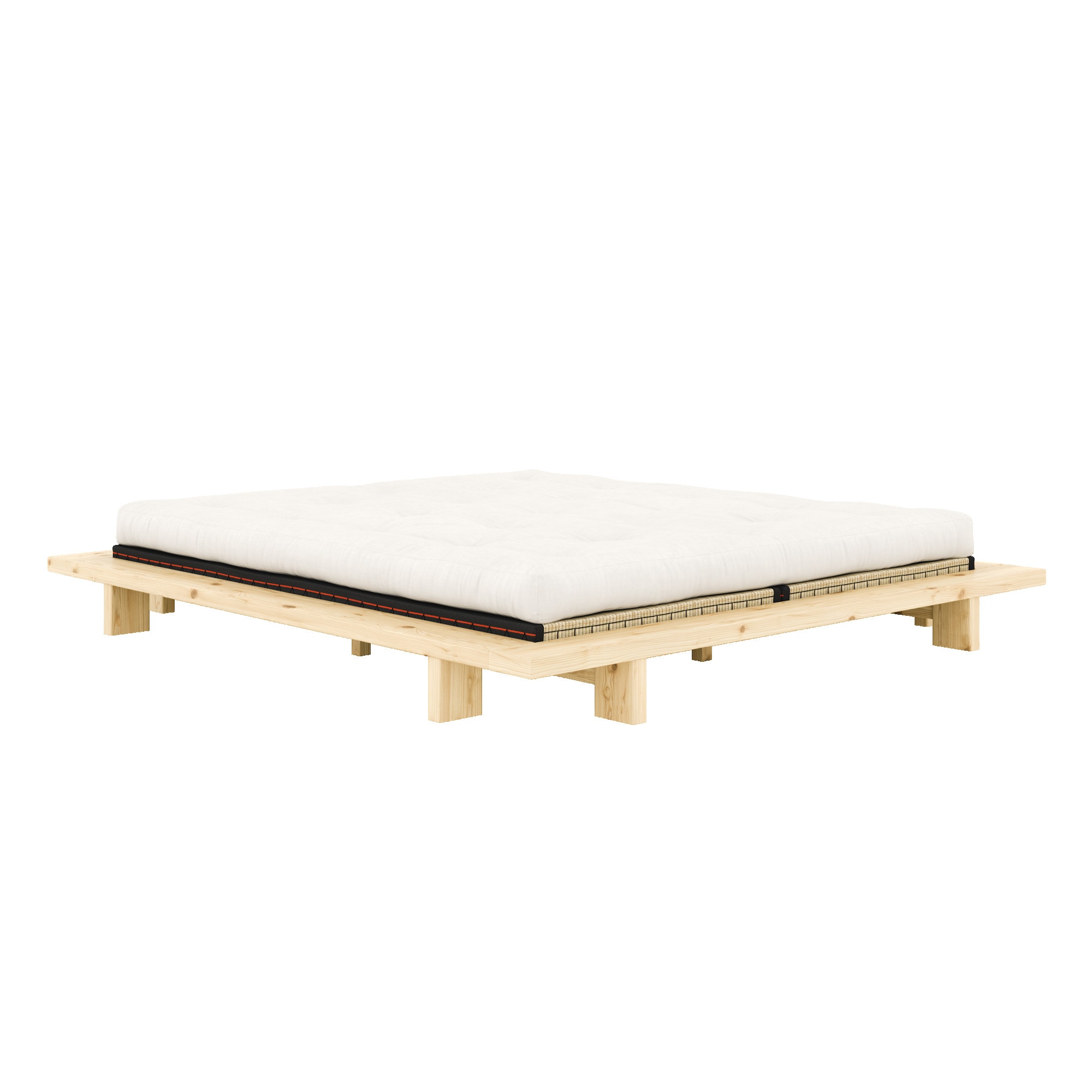 Karup Design Bettgestell »JAPAN BED Bodenbett, Holzrahmen, Futonbett, Jugendbett, Holzbett«, Massivholzbett mit Lattenrost, Kiefer massiv, Bett ohne Kopfteil