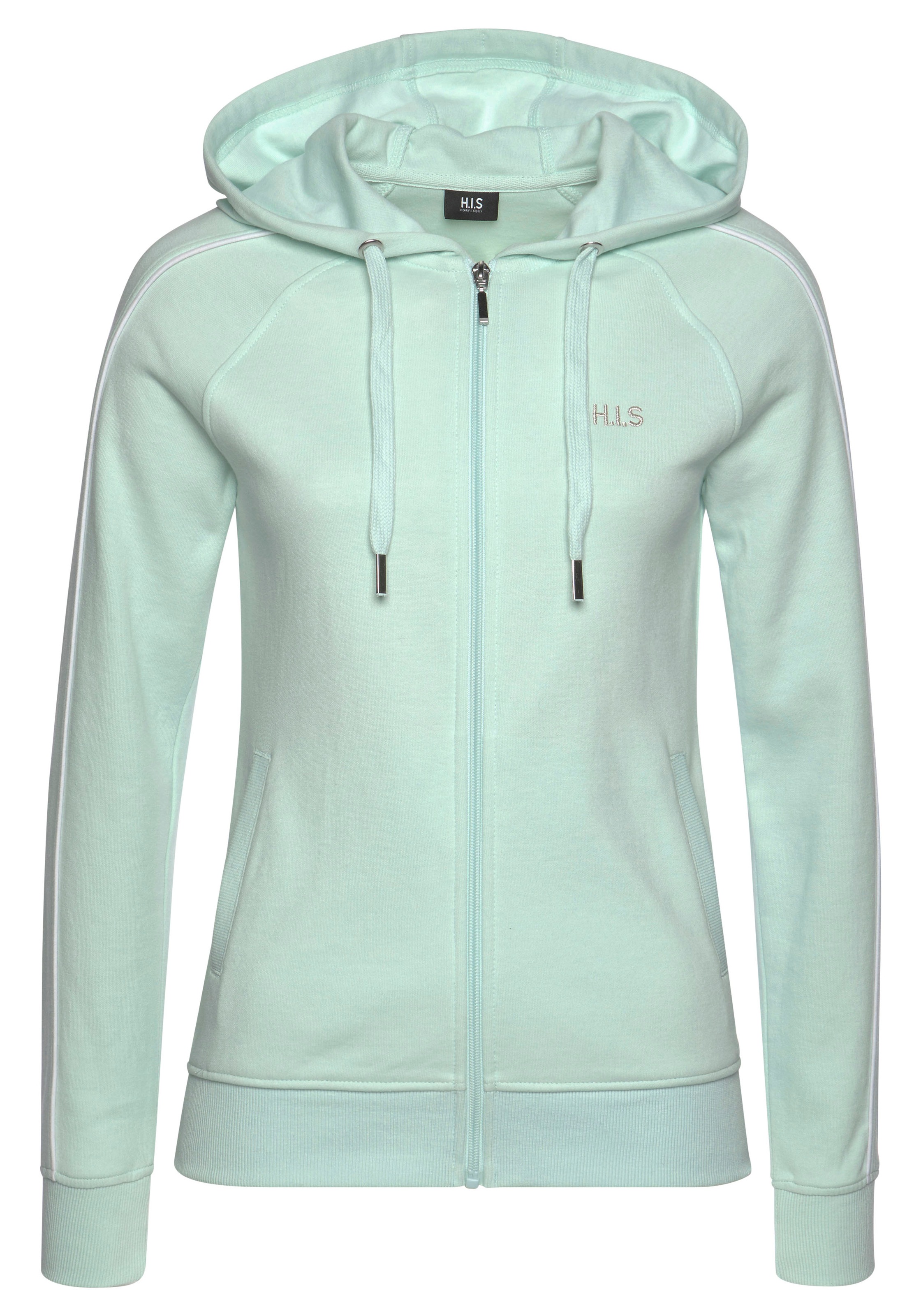 H.I.S Sweatjacke, mit Piping an den Ärmeln, Loungeanzug günstig online kaufen