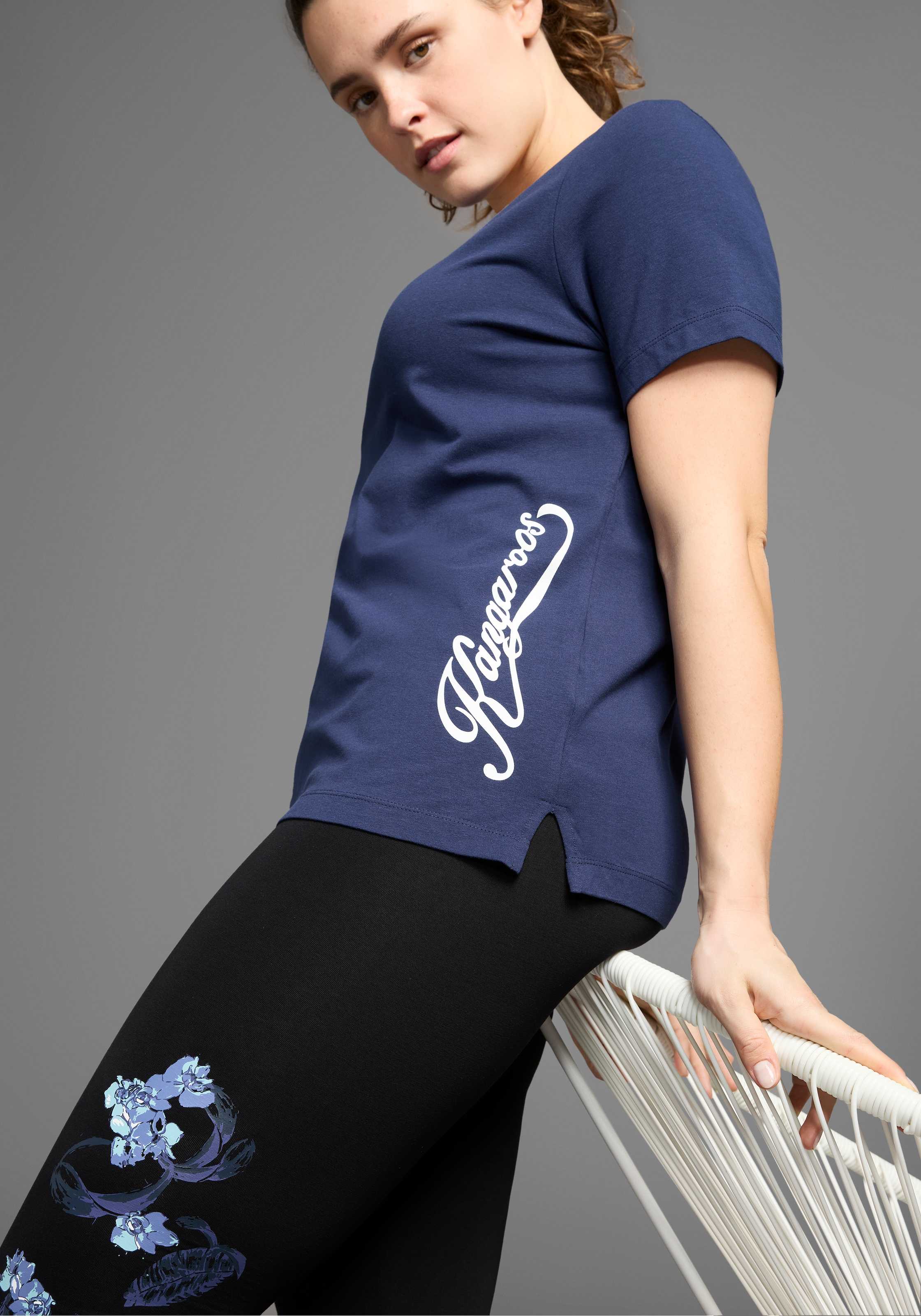 KangaROOS T-Shirt, Kurzarm, casual, unifarben, große Größen günstig online kaufen
