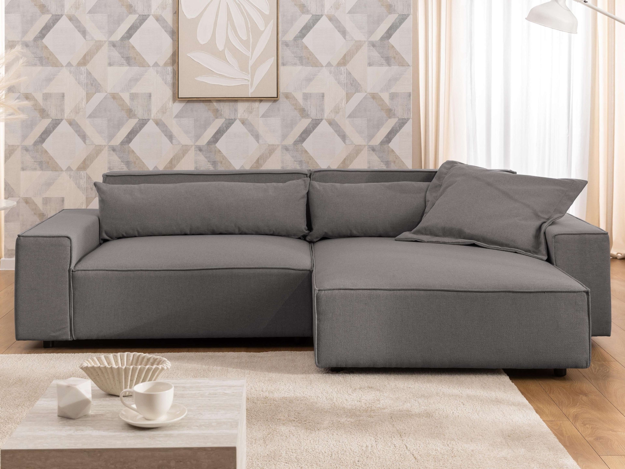 OTTO home Ecksofa "KINLEE Design-Sofa mit Recamiere rechts/links, Maße B/T/ günstig online kaufen