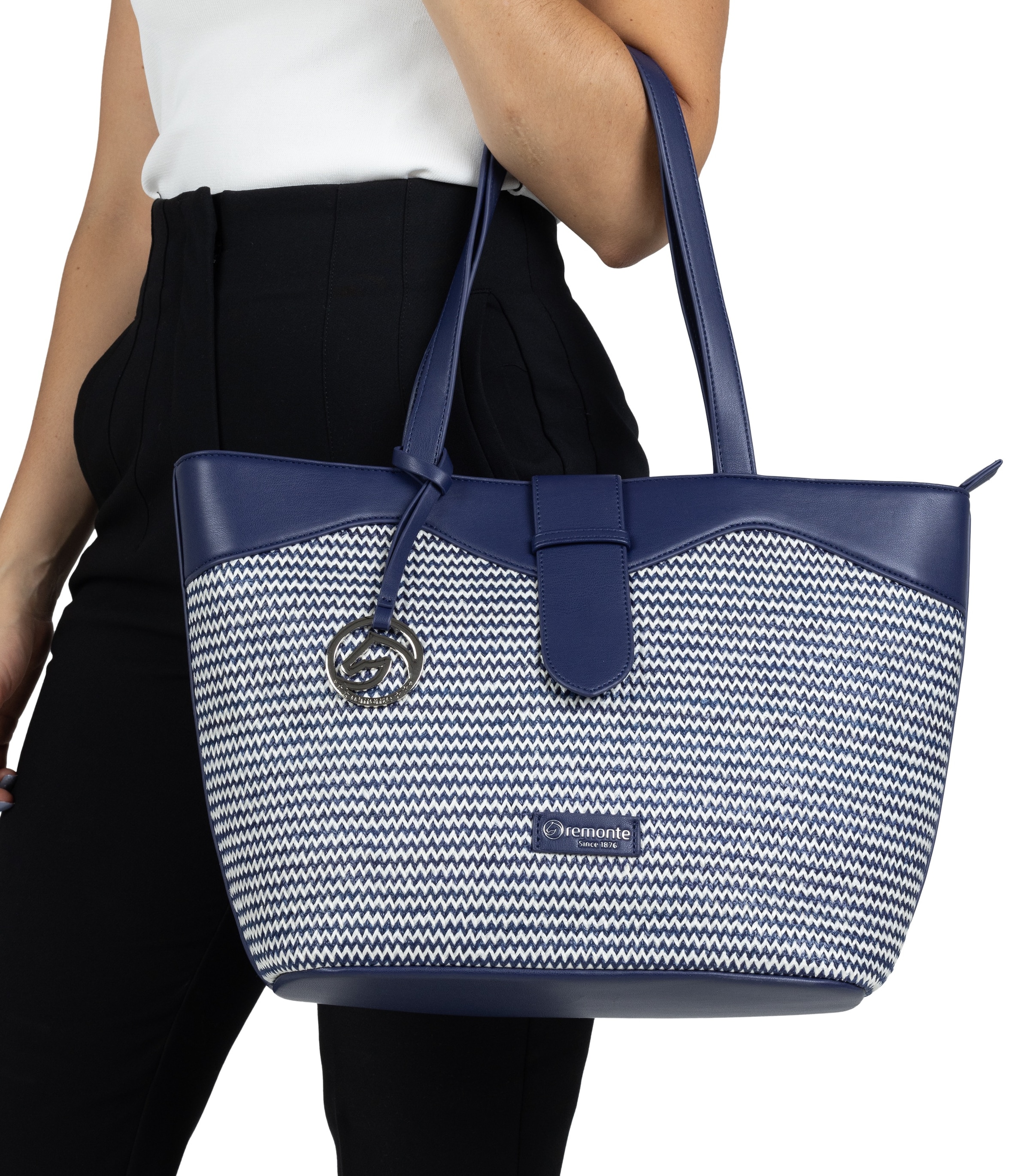 Remonte Shopper, Damen-Henkeltasche, Schultertasche mit Logo-Anhänger