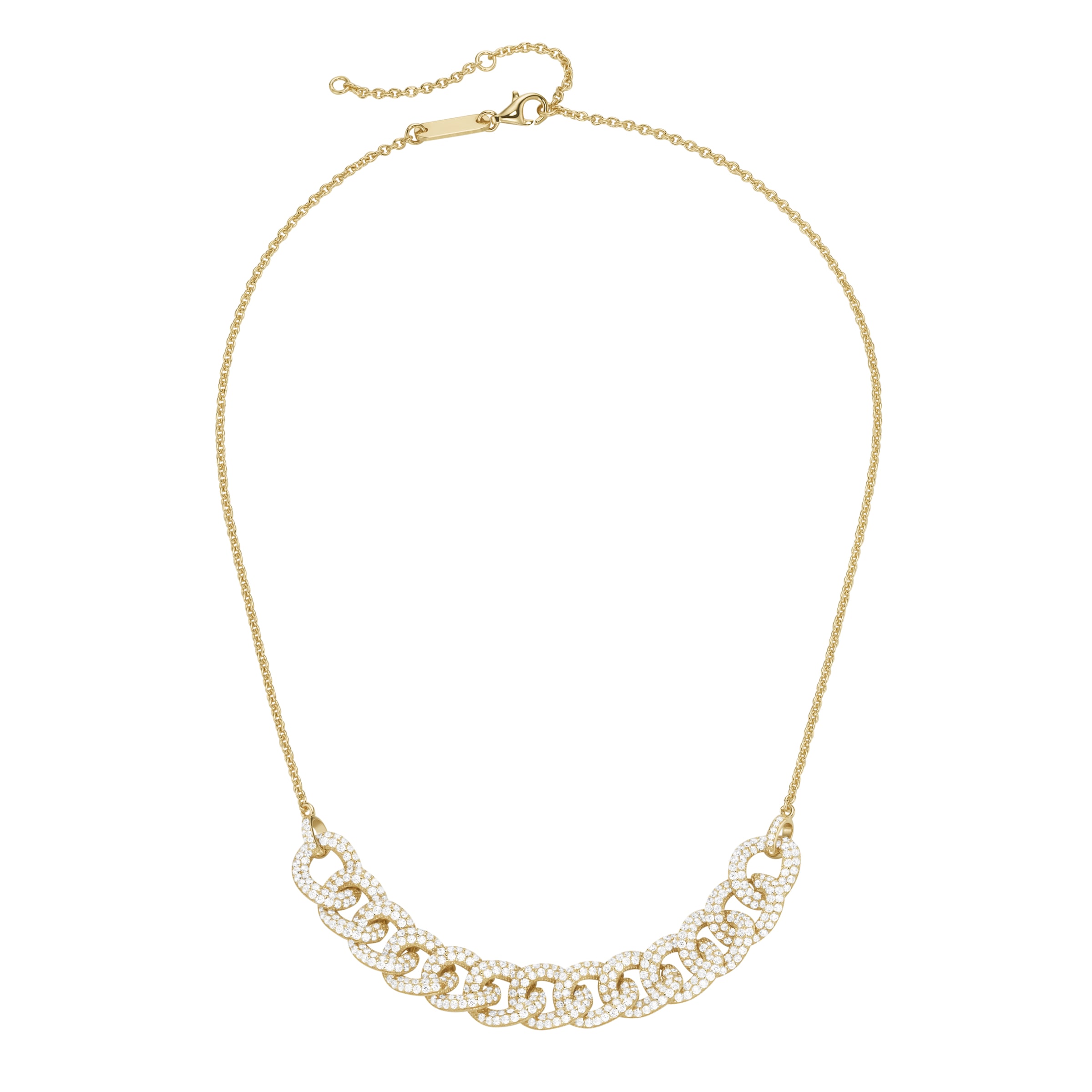GIORGIO MARTELLO MILANO Collier »Mittelteil Panzerketten-Design mit Zirkonia, Silber 925«