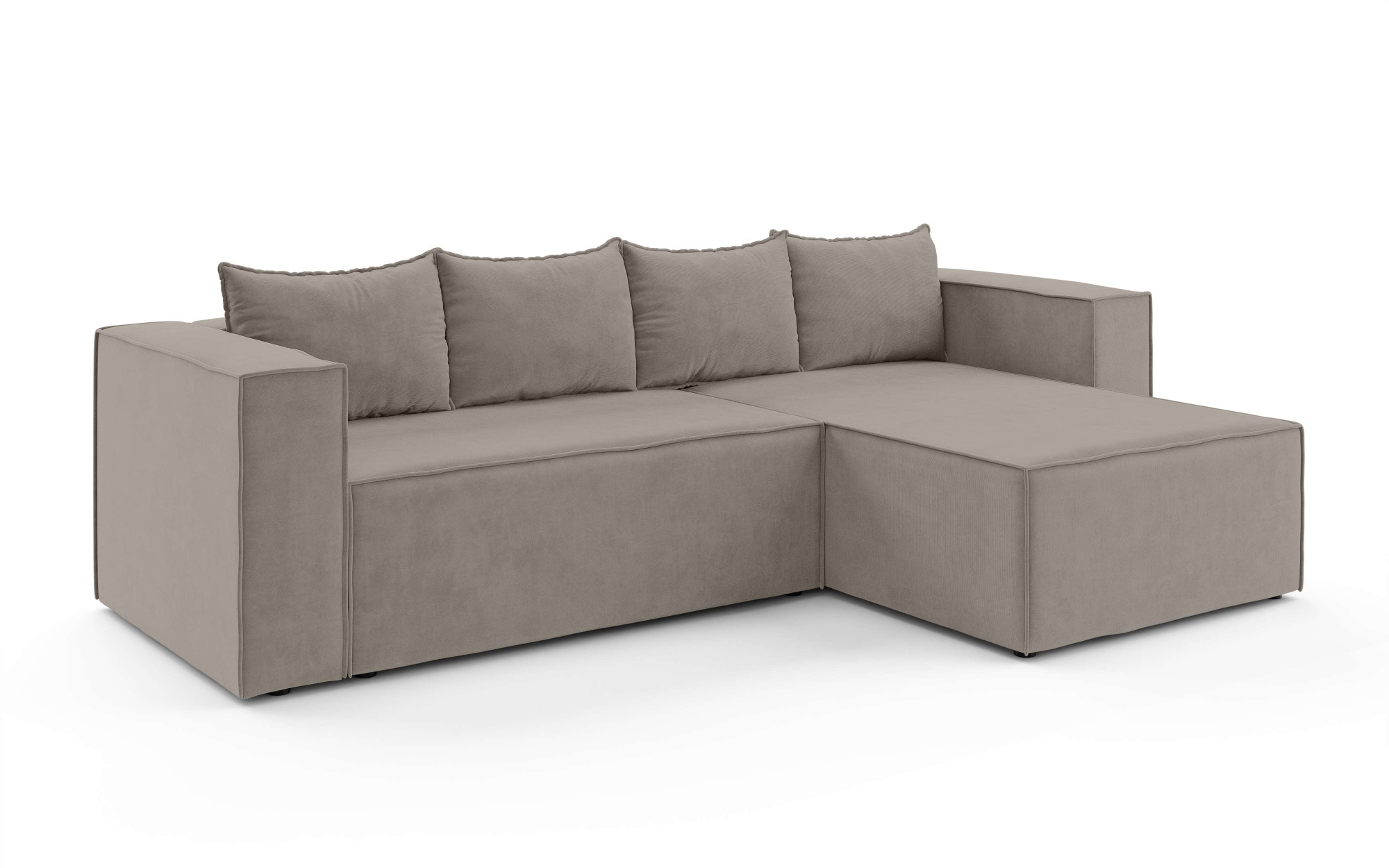 INOSIGN Ecksofa »LINCOLNVILLE mit Bettfunktion und Bettkasten, Maße B/H/T 244/76/150 cm«, L-Form mit Wellenunterfederung, Recamiere beidseitig montierbar