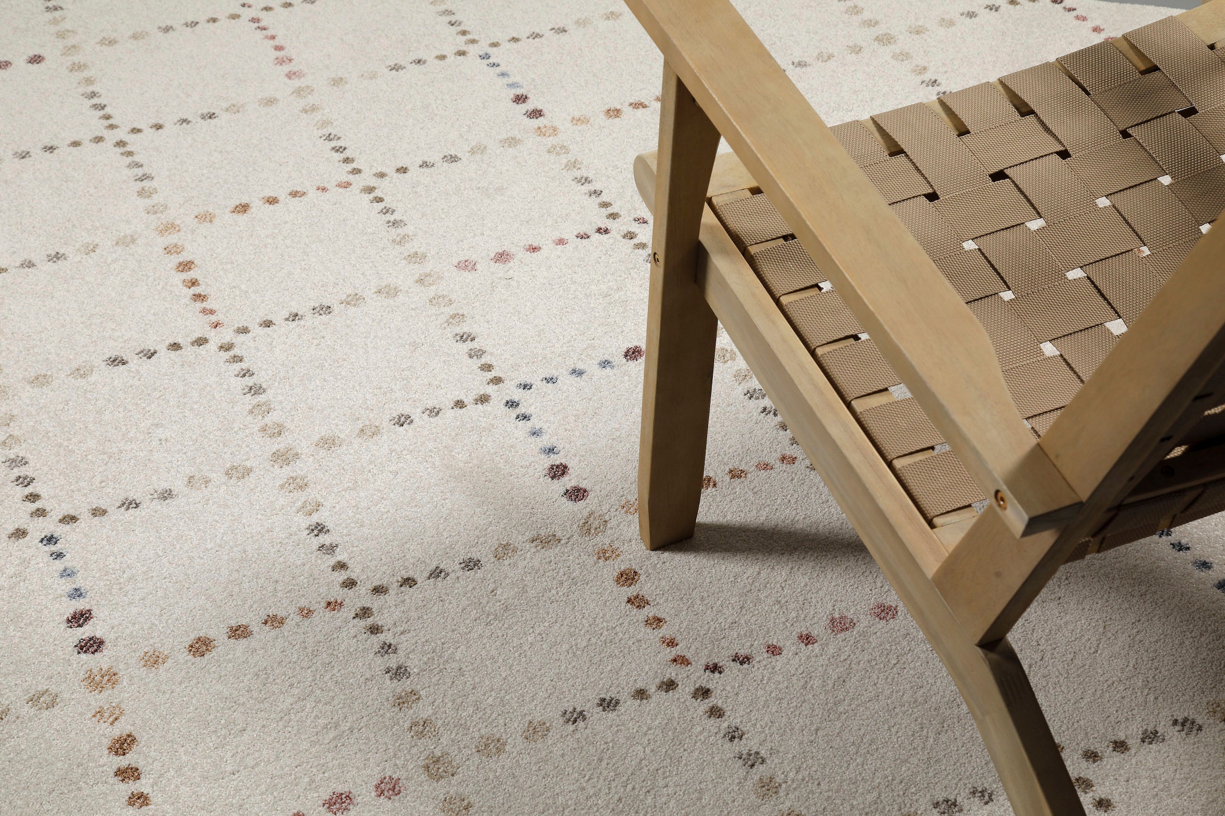 my home Teppich »Thoren«, rechteckig, 12 mm Höhe, weicher Kurzflor, Rautenmuster mit Fransen, Wohnzimmer, Schlafzimmer