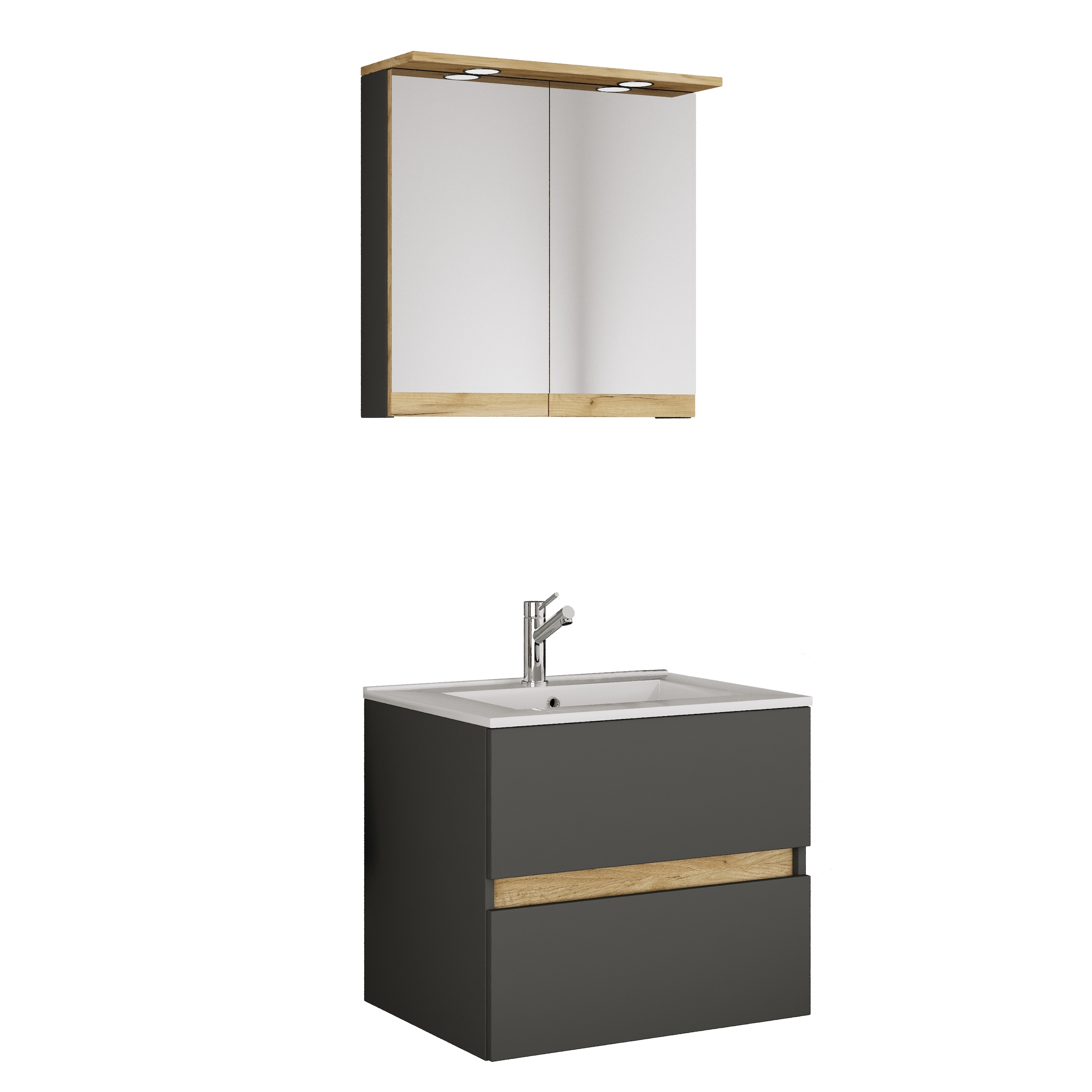 VCM Waschtisch »3 tlg. Badmöbel-Set mit Waschbecken Cosila-I 61 cm« 3 Stk. tlg.