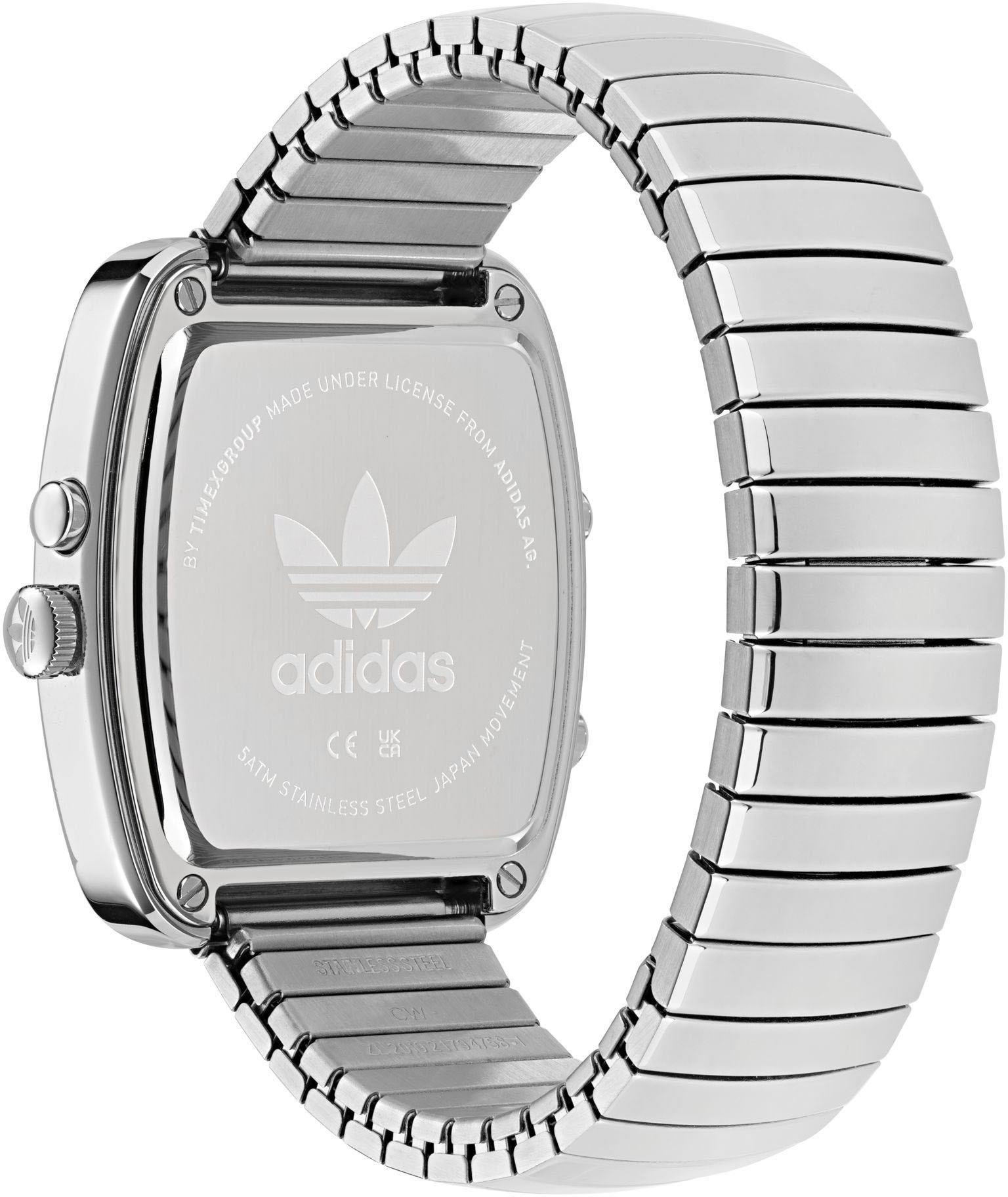 adidas Originals Chronograph »RETRO WAVE THREE«, Armbanduhr, Herrenuhr, Damenuhr,Edelstahlarmband,Stoppfunktion,digital