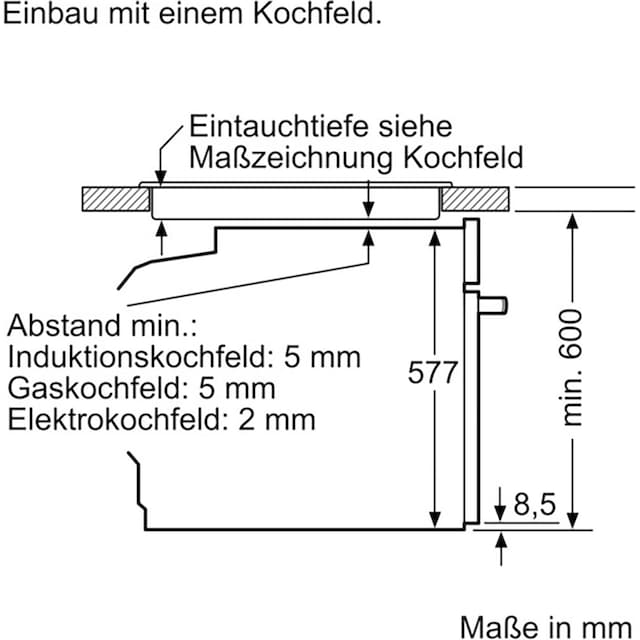 NEFF Backofen »B6ACP7AG0«, N 50, B6ACP7AG0, mit Teleskopauszug nachrüstbar,  Pyrolyse-Selbstreinigung, voll versenkbare Backofentür dank Hide® | BAUR