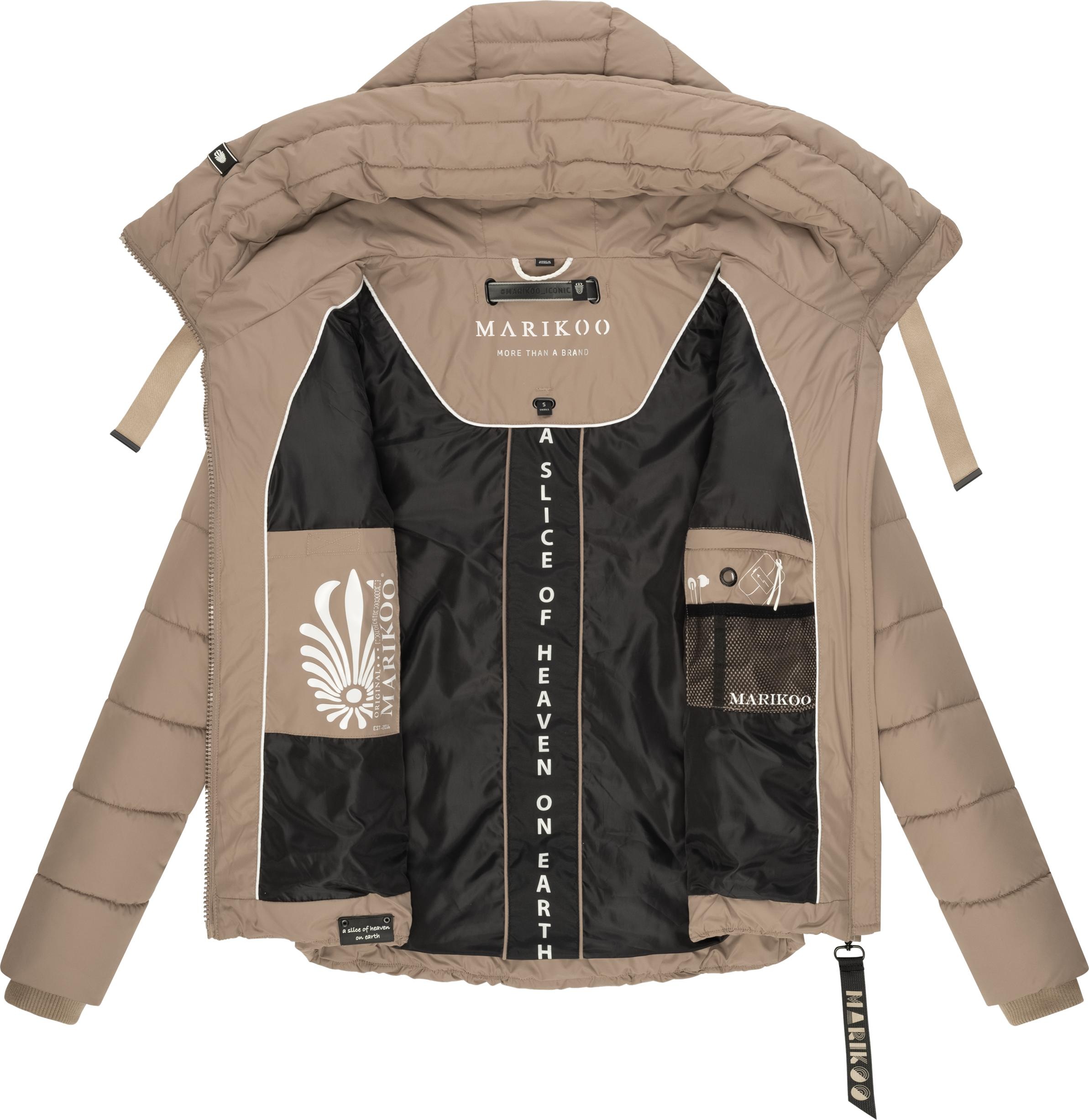 Marikoo Steppjacke »Amayaa-1« mit Kapuze Gesteppte Damen Jacke mit großer Kapuze