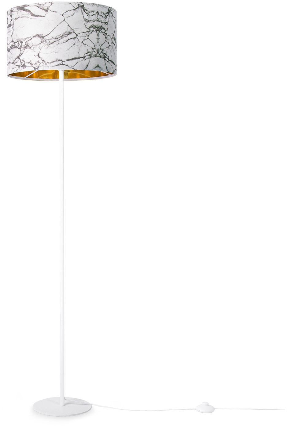 Paco Home Stehlampe »Kraft 525«, 1 flammig-flammig, Wohnzimmer Schlafzimmer E27  Marmor Stein Design Grau Weiß | Im Sale