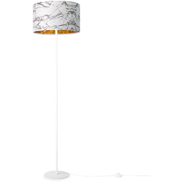 Paco Home Stehlampe »Kraft 525«, 1 flammig-flammig, Wohnzimmer Schlafzimmer  E27 Marmor Stein Design Grau Weiß | Im Sale