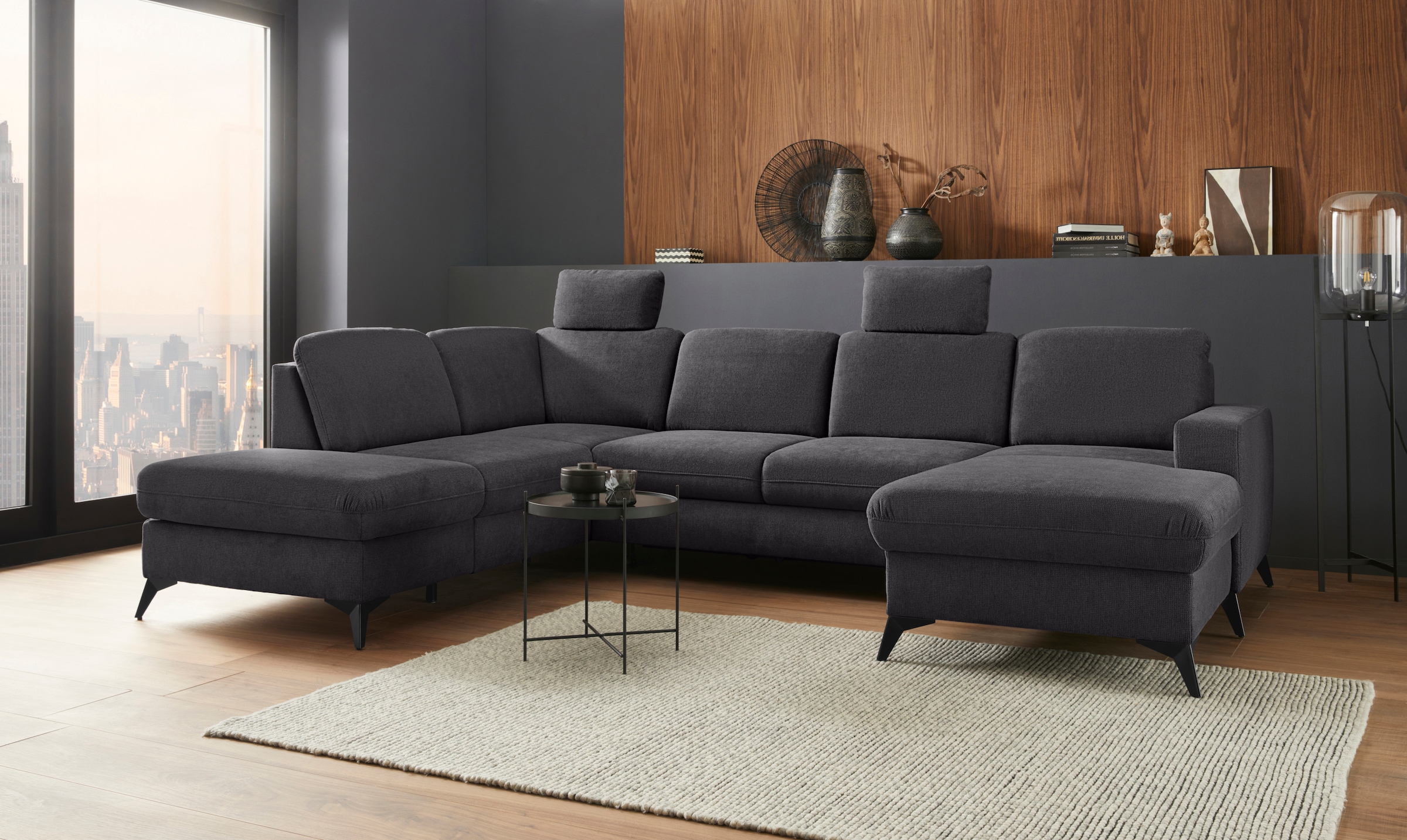 Home affaire Wohnlandschaft "Lolland U-Form" Wahlweise mit Bettfunktion und günstig online kaufen