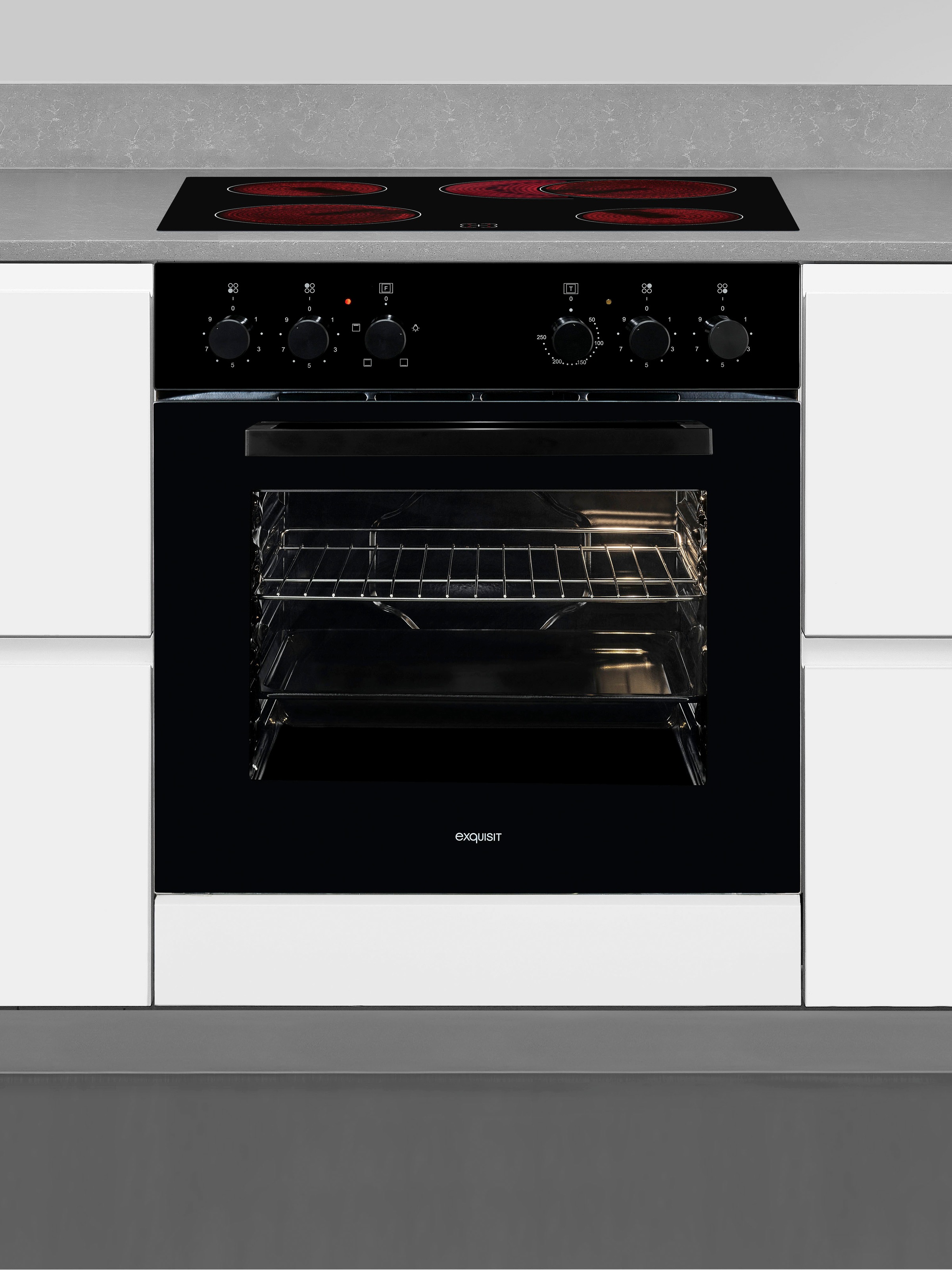 exquisit Elektro-Herd-Set "EHE246-020" Alles drin: Grill, Licht, Backblech günstig online kaufen