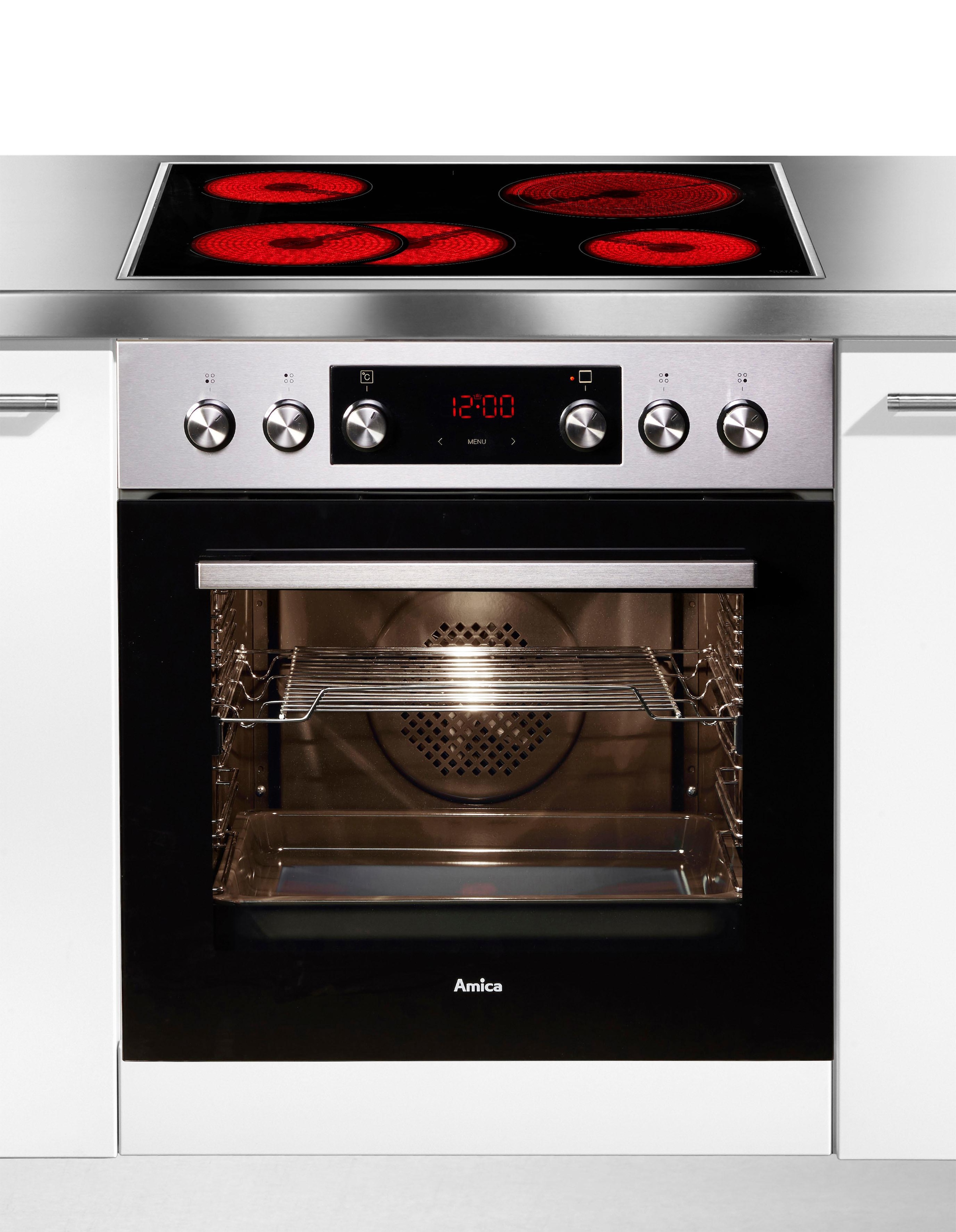 AMICA Elektro-Herd-Set "EHCX 933 110 E", silber, Herdsets, Komfortables Kochen und Backen mit praktischer Unterstützung