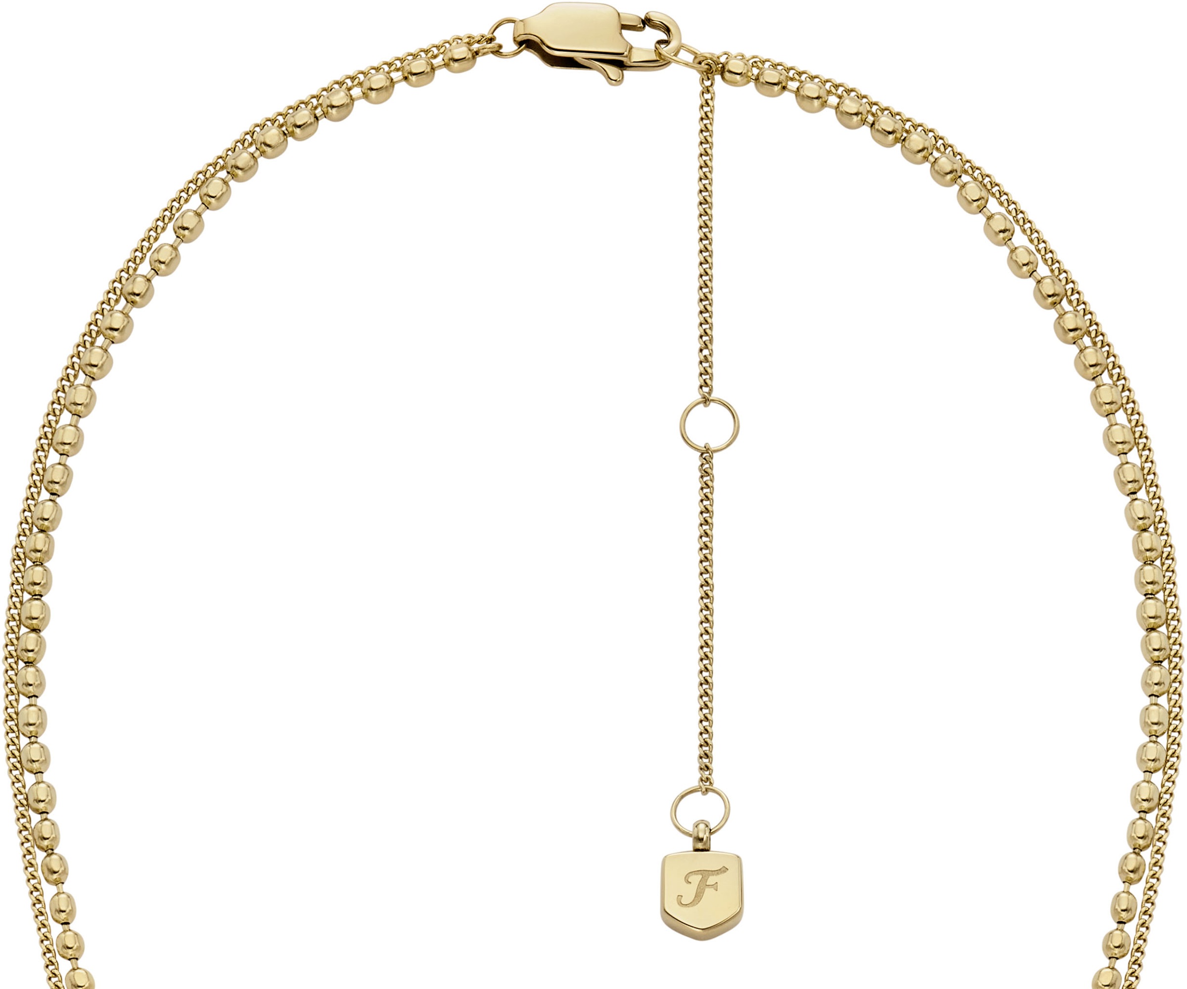Fossil Kette mit Anhänger »Schmuck Edelstahl Halskette Sutton Magisches Auge Evil Eye, JF04792710«, mit Glasstein