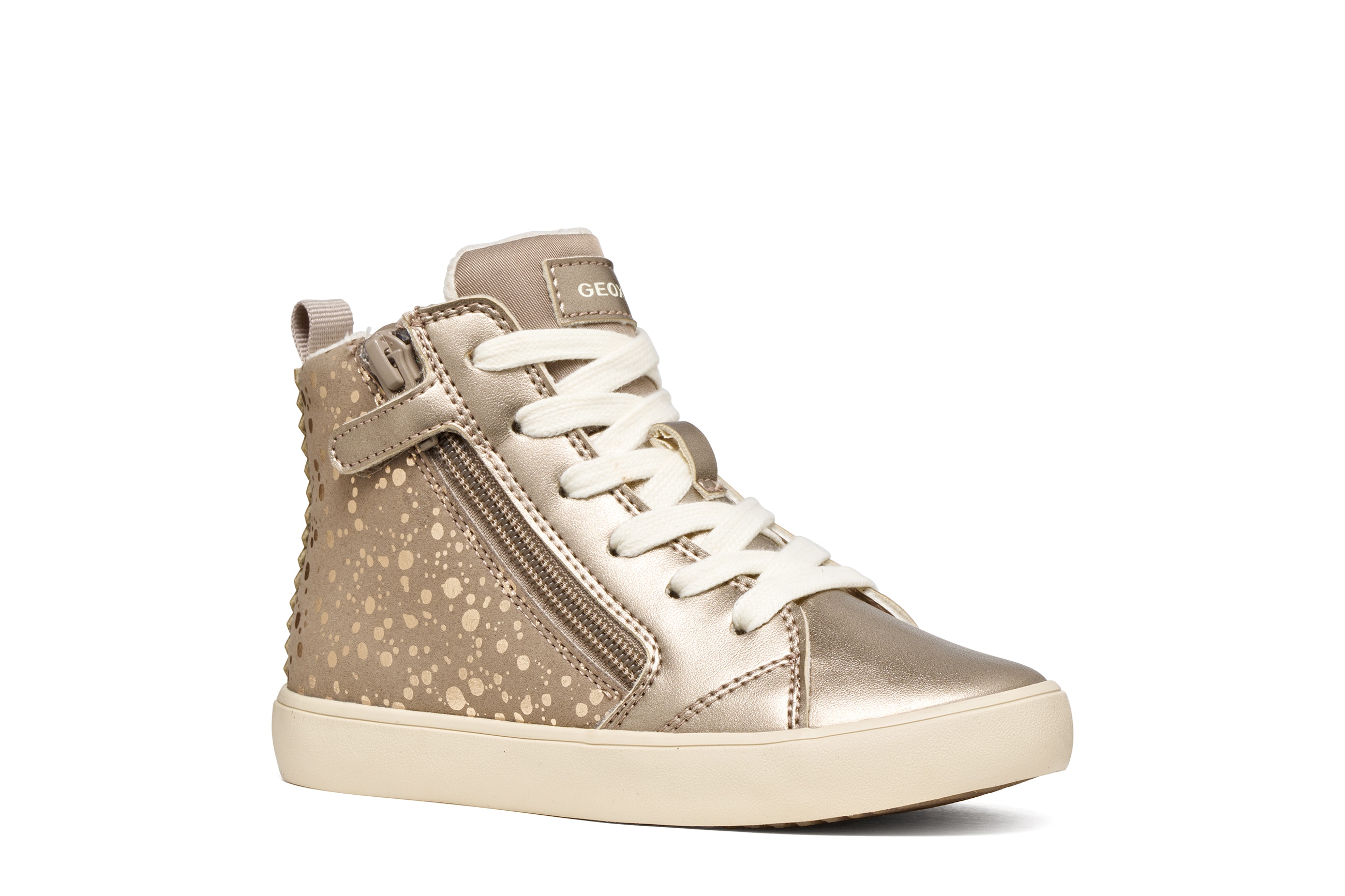 Geox Sneaker "J GISLI GIRL" Schnürboots in Metallicoptik, Warmfutter, Größenschablone zum Download