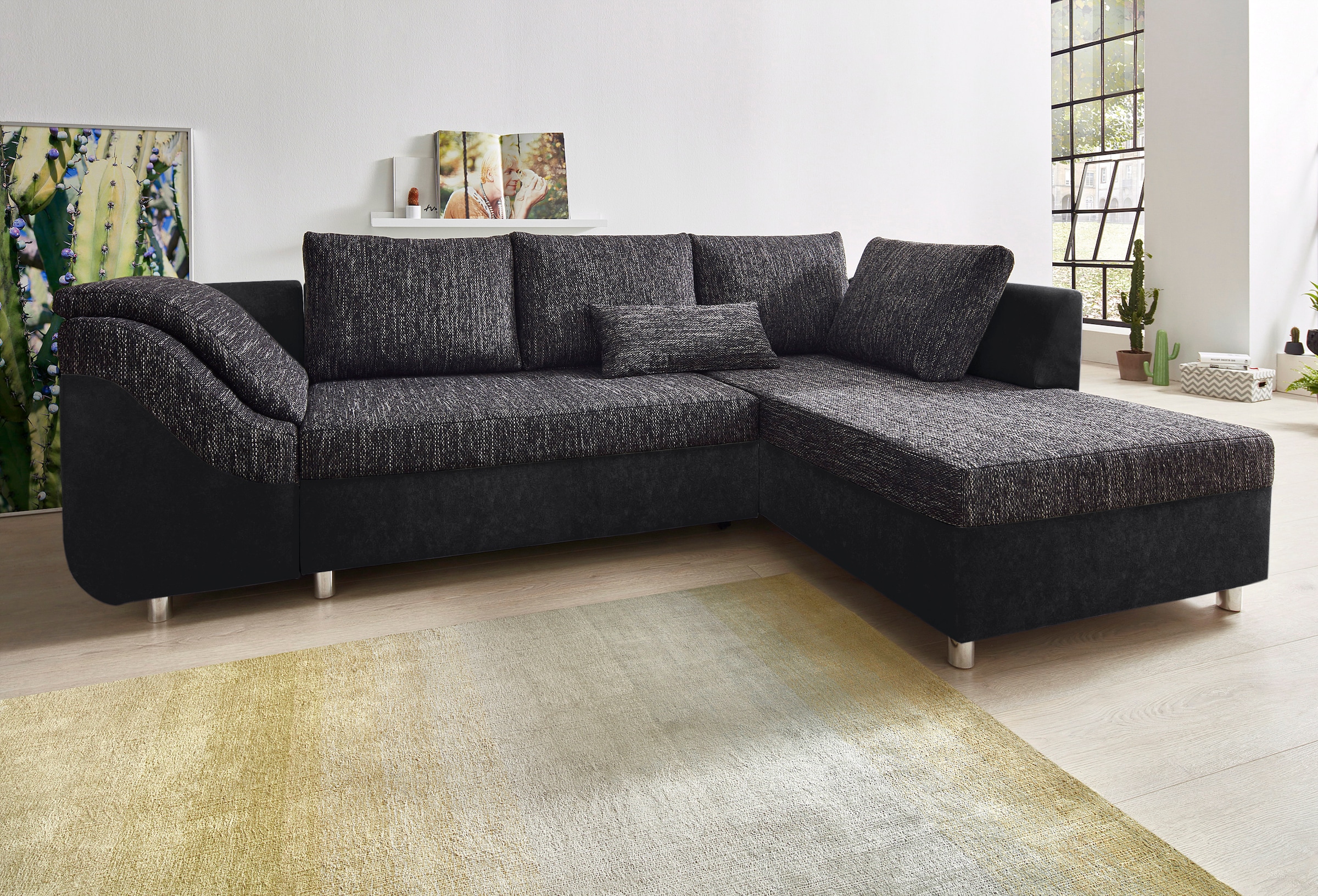 COLLECTION AB Ecksofa Sally L-Form, mit und ohne Bettfunktion, inklusive loser Rücken- und Zierkissen