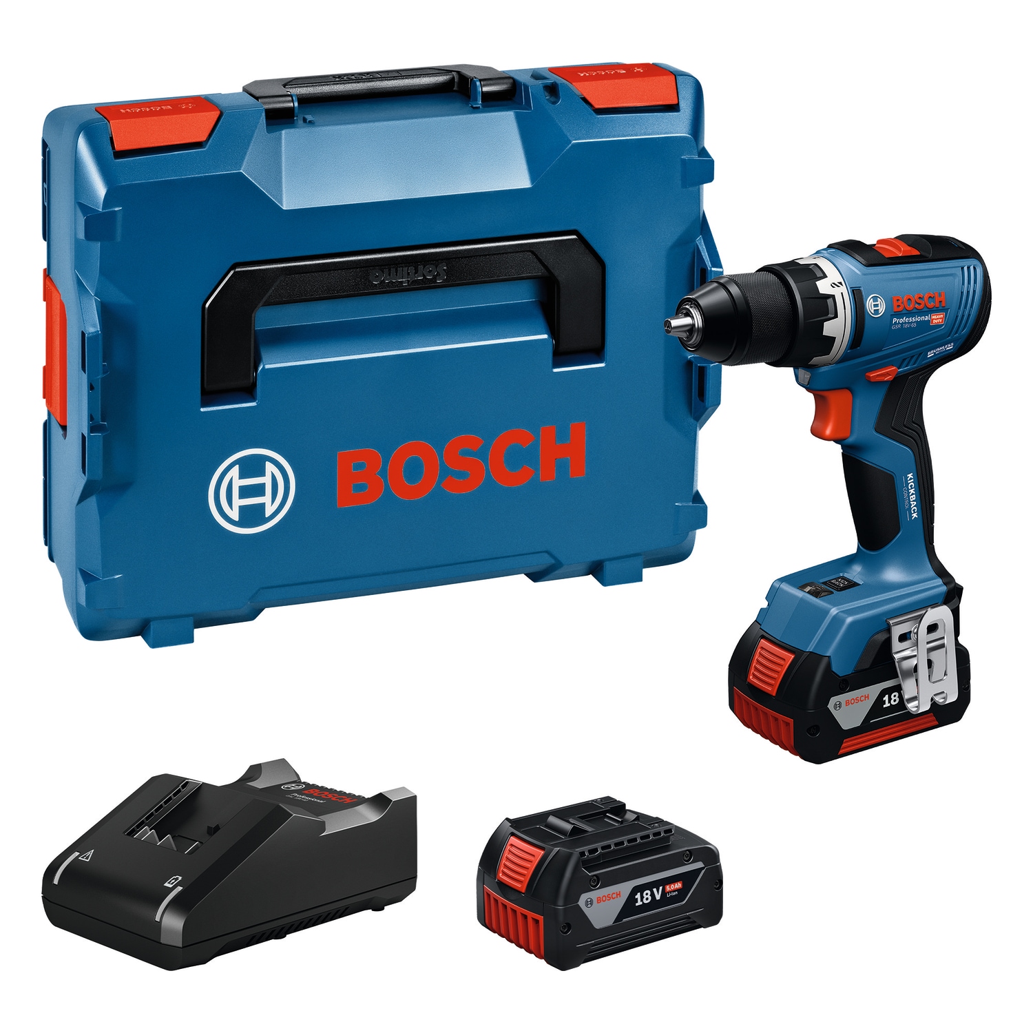 Bosch Professional ""GSR 18V-65"" Inkl. 2x Akku GBA 18V 5,0Ah, in L-BOXX 136