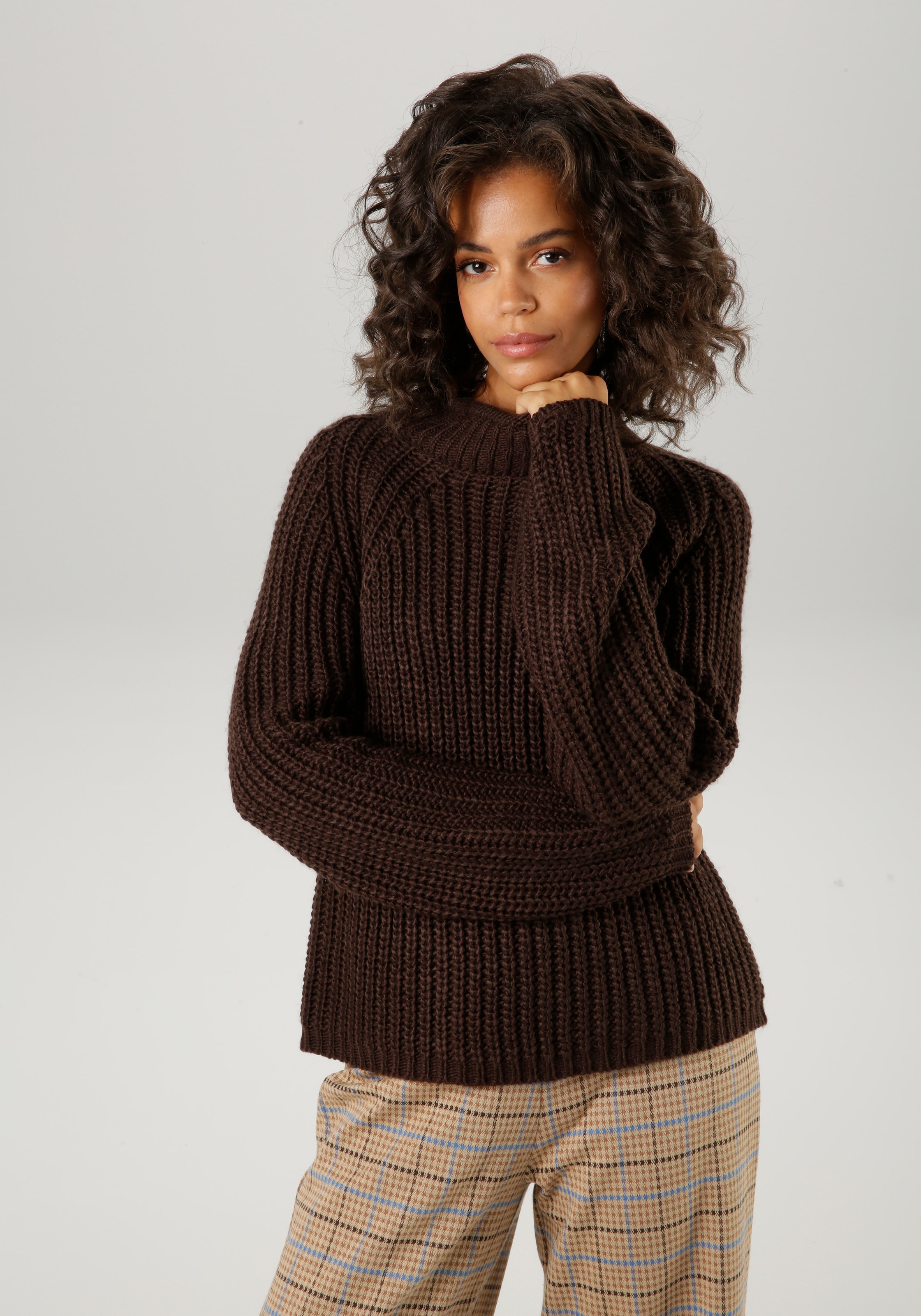 Strickpullover, mit Rollkante am Stehkragen - NEUE KOLLEKTION