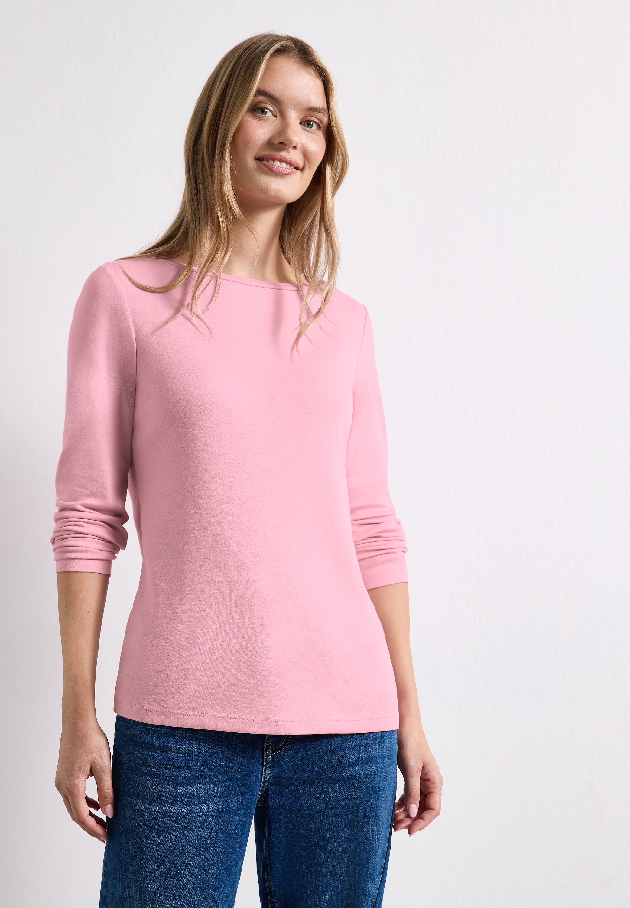 STREET ONE Langarmshirt in Unifarbe