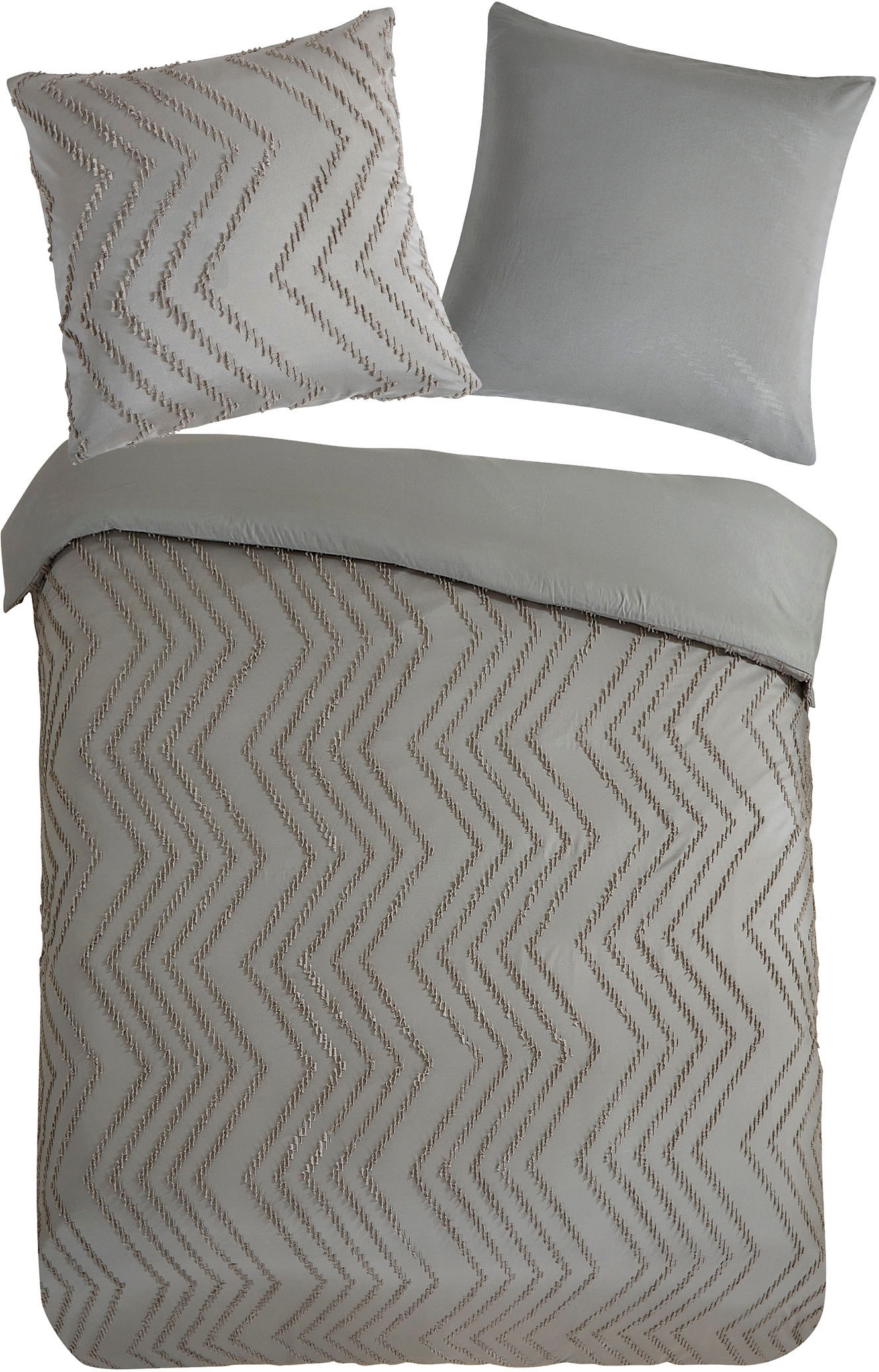 PURE luxury collection Bettwäsche "Zigzag" 2 Stk. Mikrofaser, 135x200, 2 Te günstig online kaufen