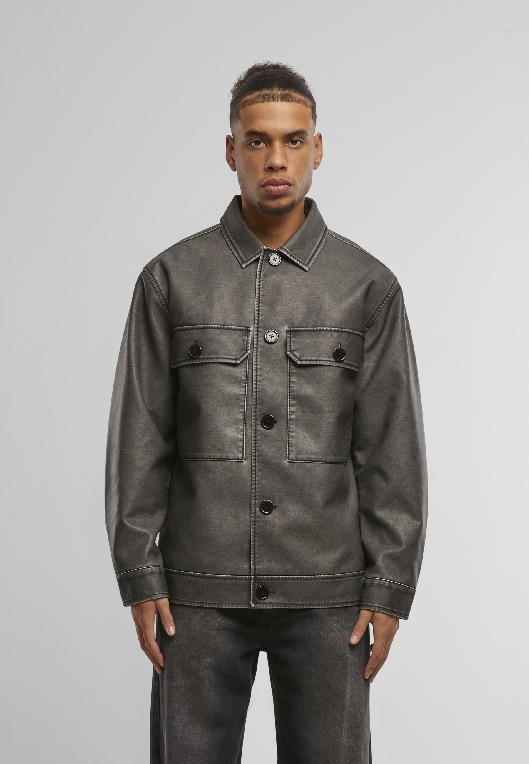 URBAN CLASSICS Lederjacke »Urban Classics Vintage Jacket« 1 Stk. tlg. ohne Kapuze
