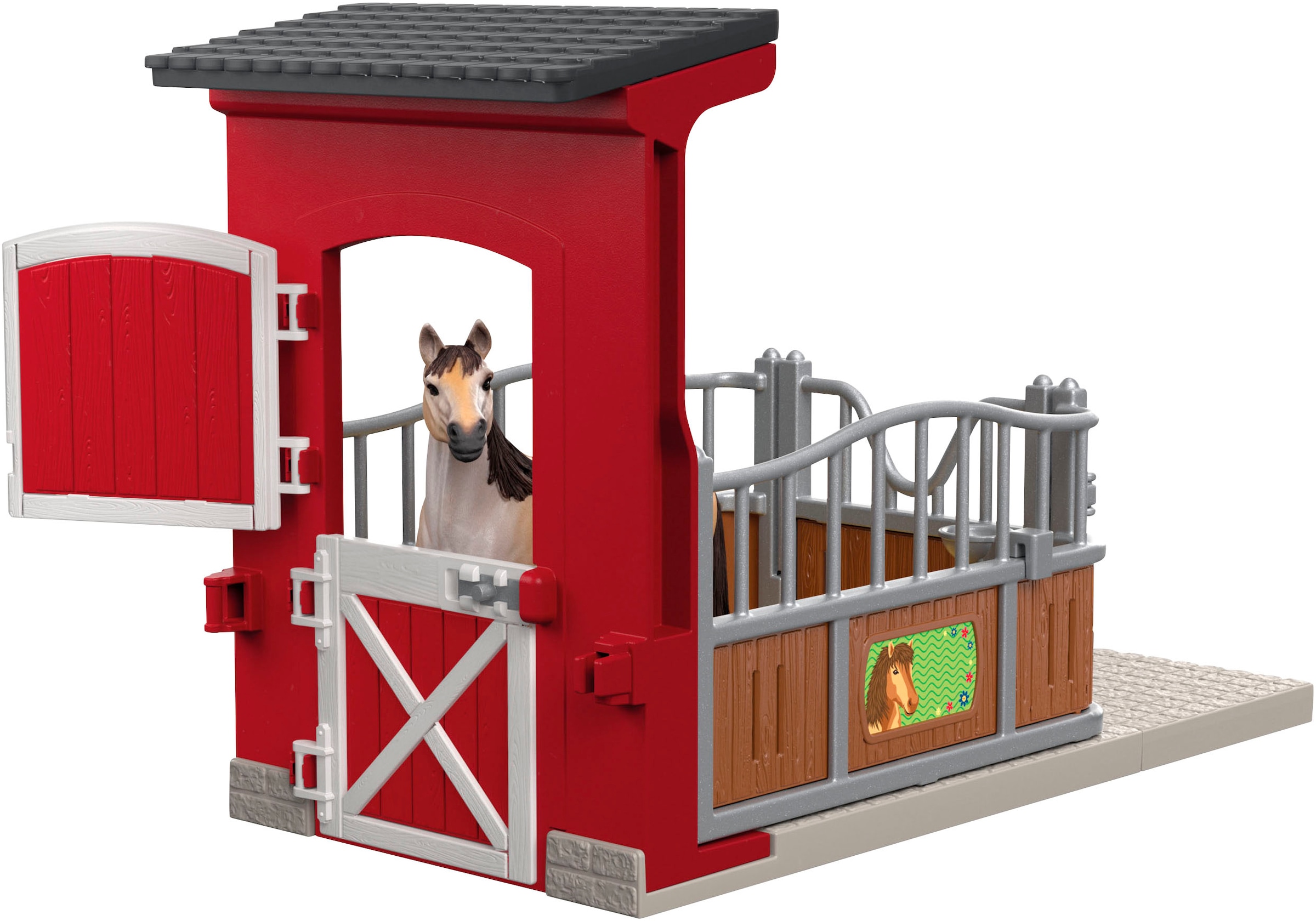 Schleich® Spielwelt »FARM WORLD, Ponybox mit Mustang Stute (42724)«, Made in Europe