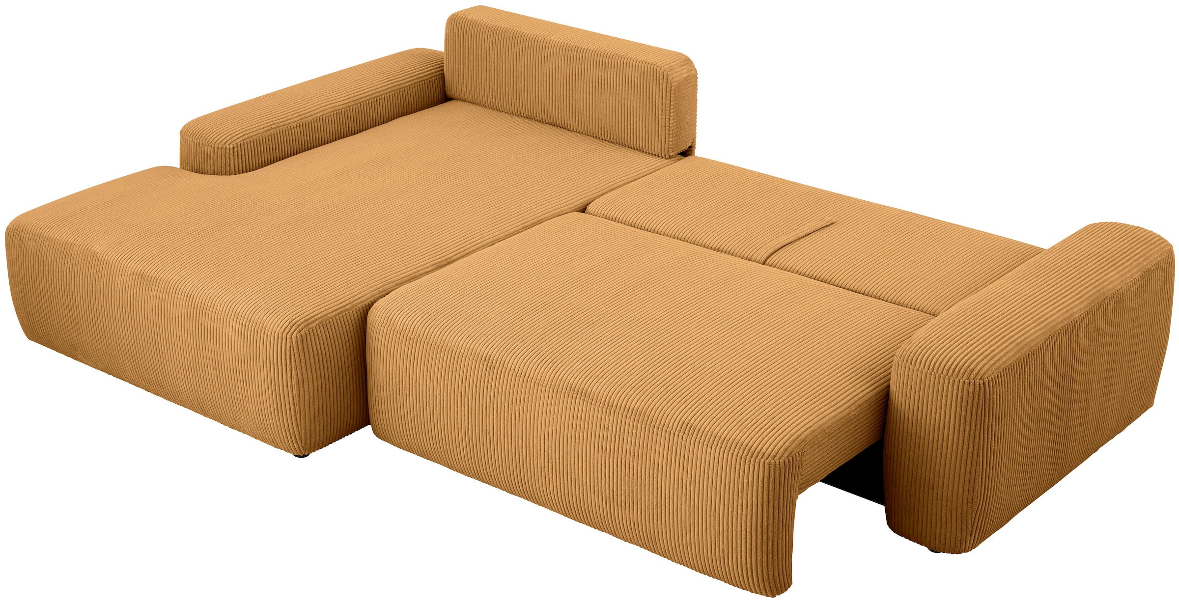 INOSIGN Ecksofa »TORGE (264cm), Schlafsofa in Cord, Samtvelours o Struktur fein, L-Form«, Schlaffunktion, Bettkasten, Liegefläche: 125/210 cm