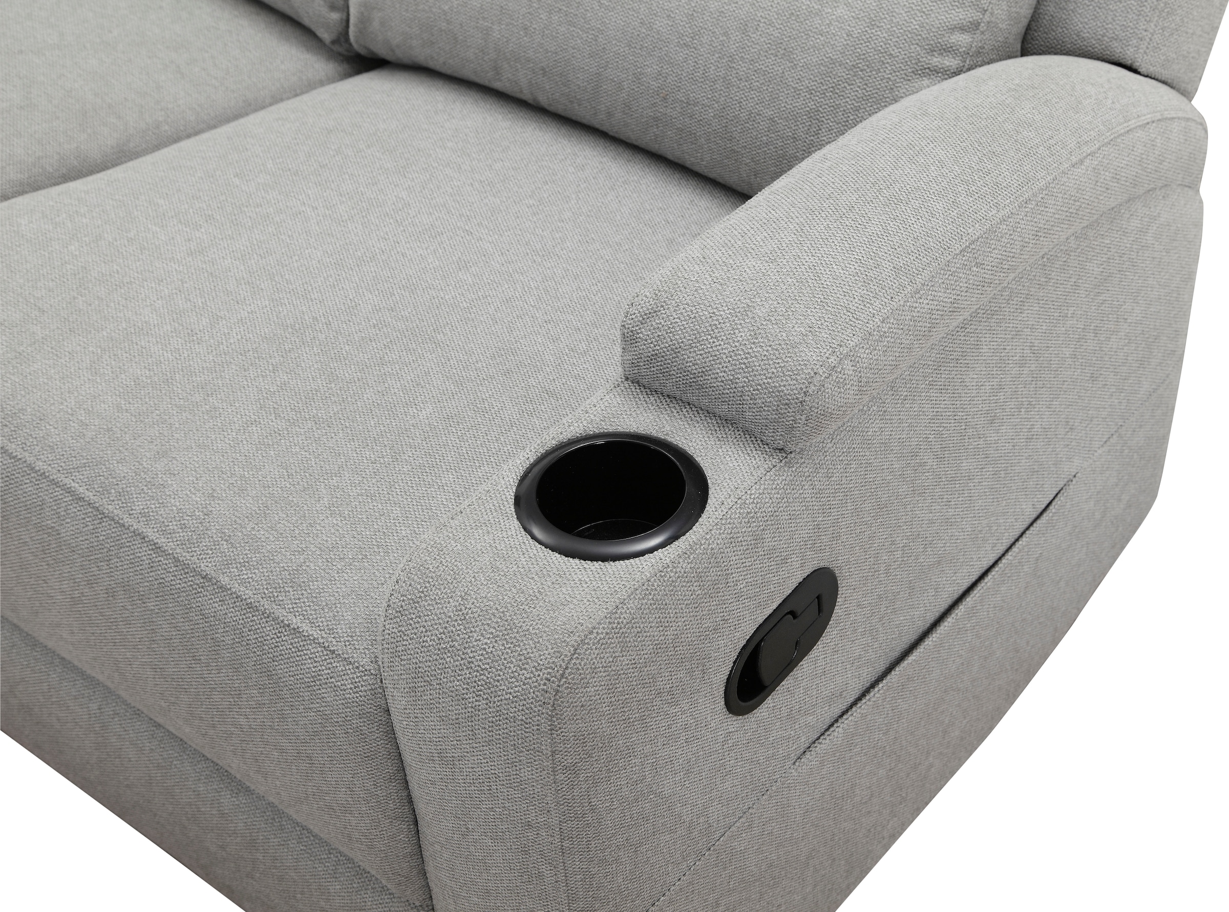 Home affaire Ecksofa »NAPORI Multimediasofa, 3er Kinosessel XXL, L-Form, 3 Bezugsstoffe«, Kinosofa mit Relaxfunktion, Getränkehalter, Staufach und Staukasten