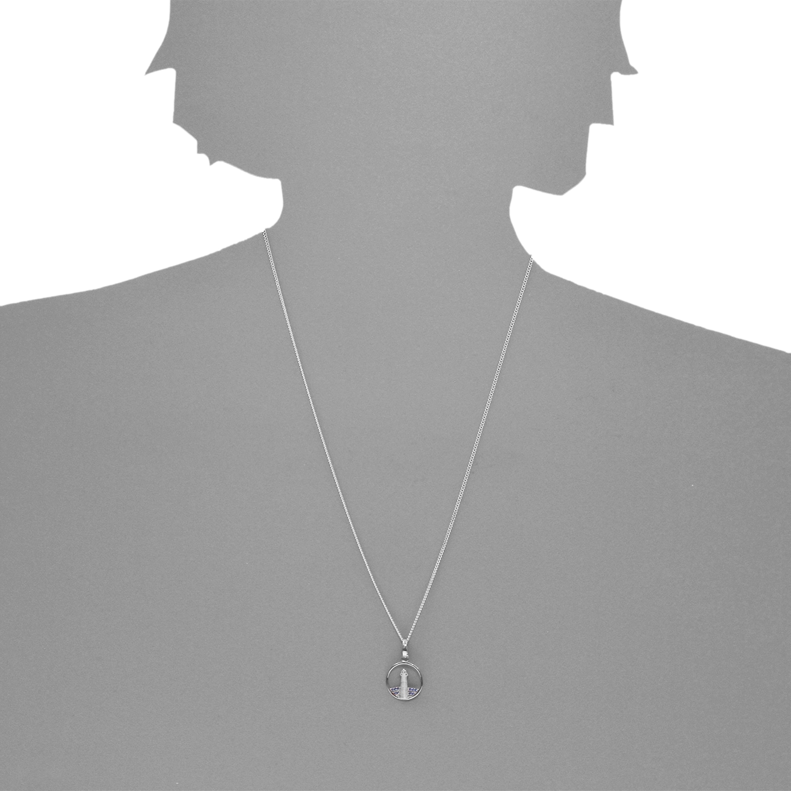 OSTSEE-SCHMUCK Kette mit Anhänger »- Leuchtturm 15 mm - Silber 925/000 - Zirkonia«