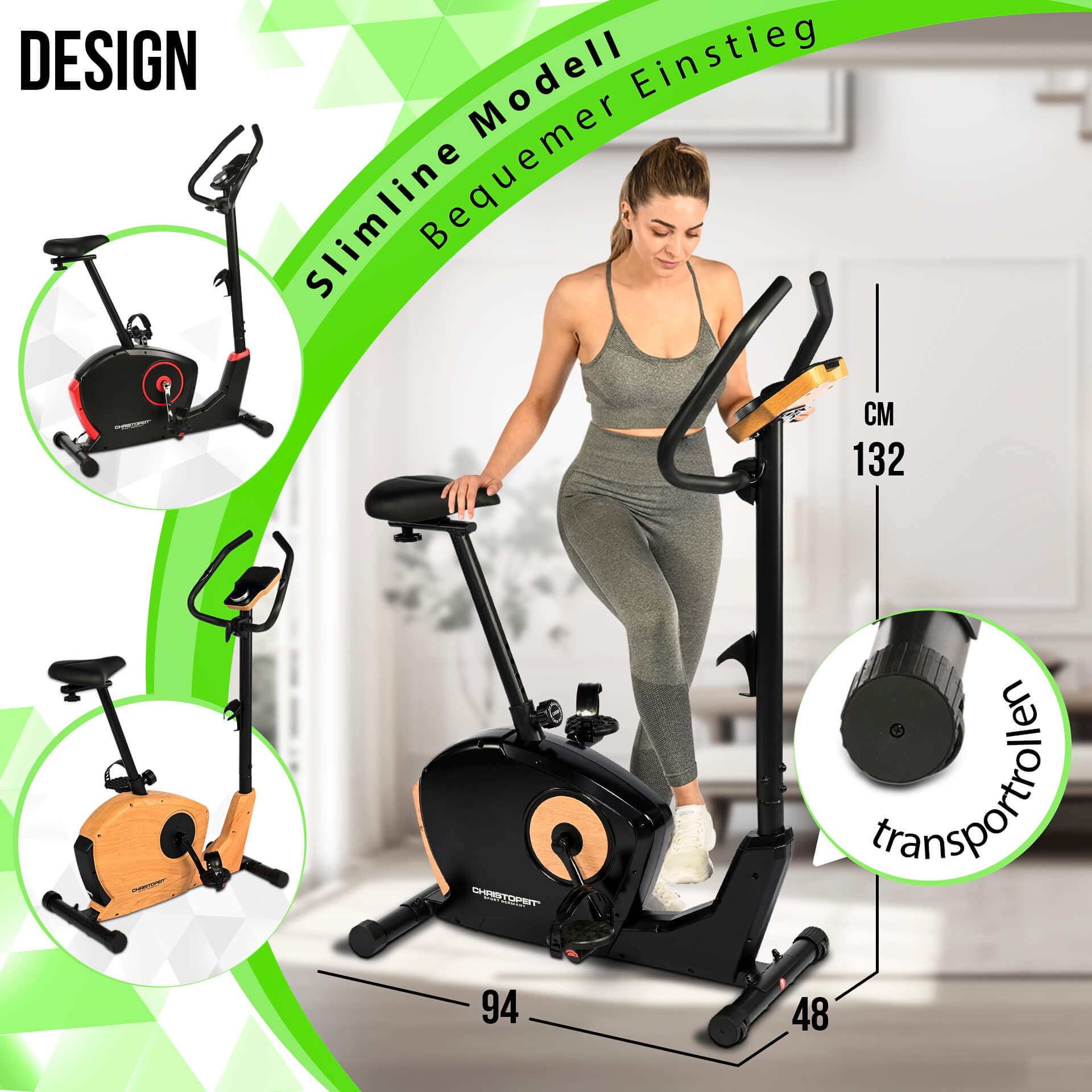 Christopeit Sport® Ergometer »ET 3.1«, (Kinomap kompatibel), Schwungmasse ca. 7 kg, 32 Widerstandsstufen