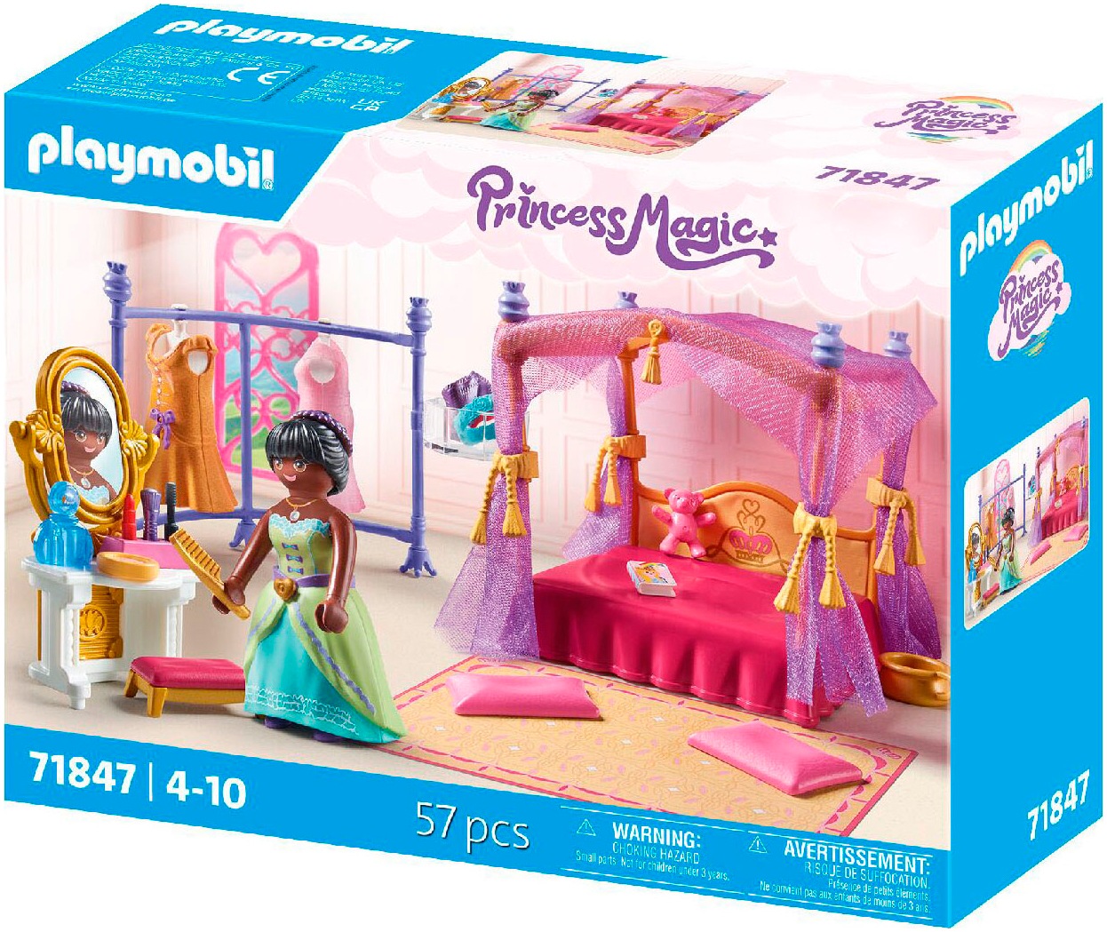 Playmobil® Konstruktions-Spielset »Prinzessinnen-Schlafzimmer mit Ankleide (71847), Princess Magic«, (57 St.), Made in Europe