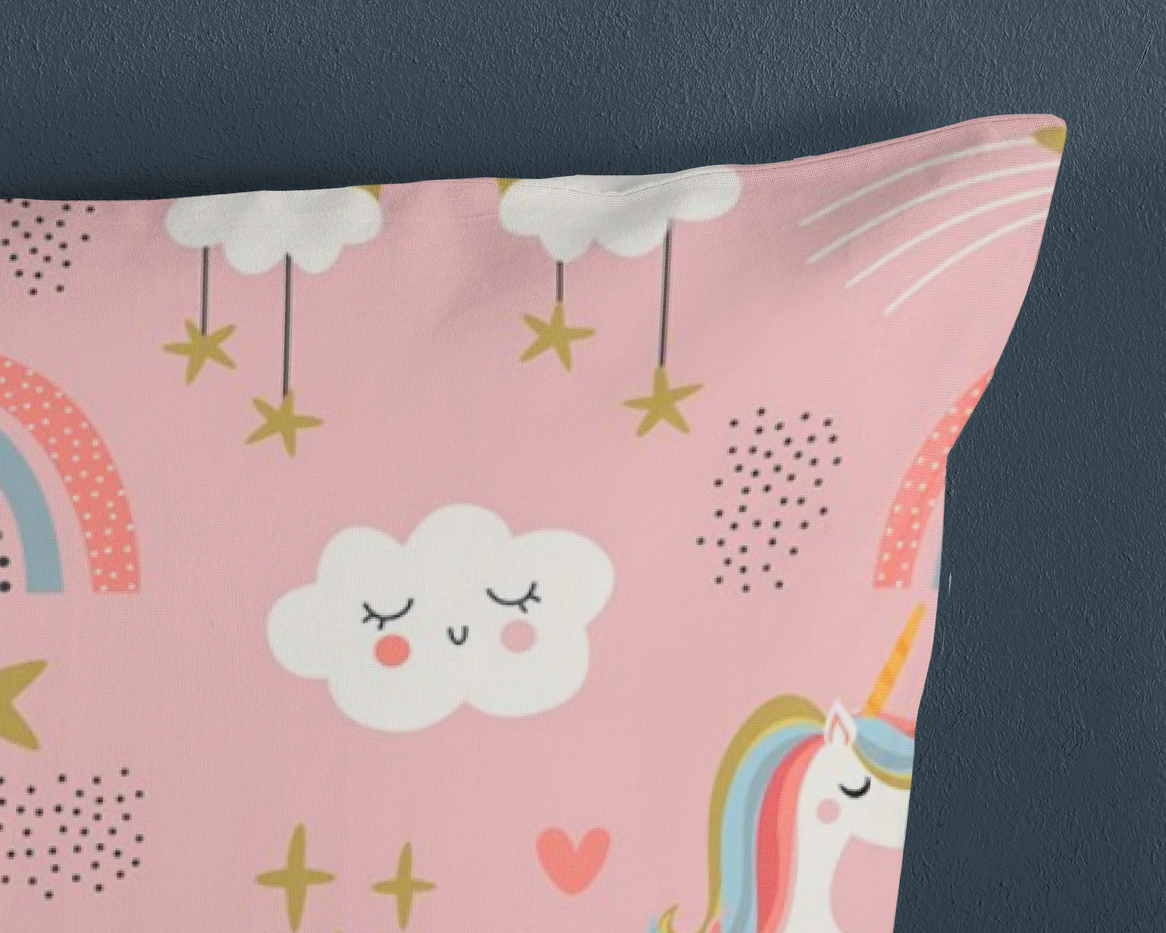 good morning Babybettwäsche, Baumwolle, Renforcé, Baby, Kind, Mädchen, Einhorn, Regenbogen, Rosa