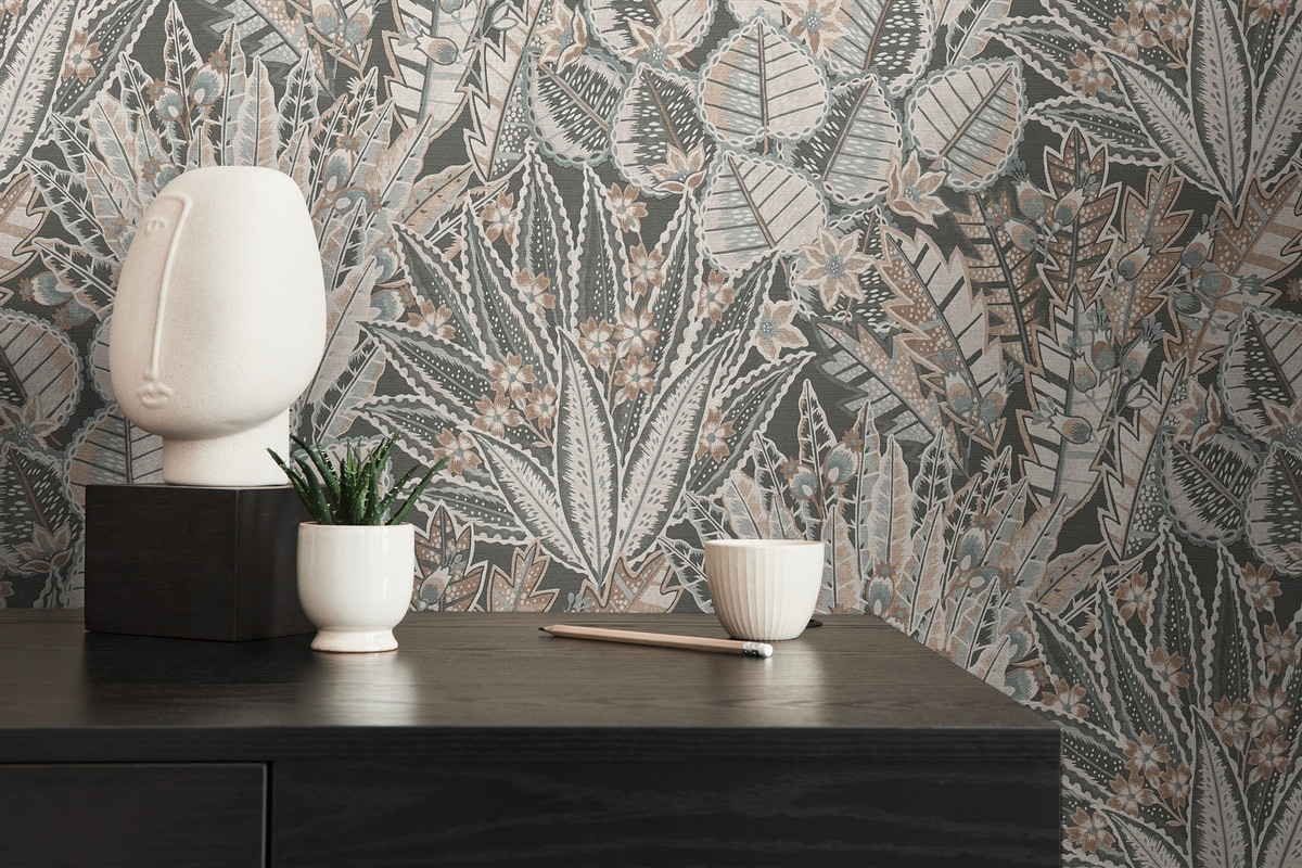 living walls Vliestapete »Stories of Life Dschungel Vliestapete Braun Blätter«, botanisch-floral-Motiv, Florale Tapete für Küche und Wohnzimmer Tapeten Wohnzimmer modern Flur