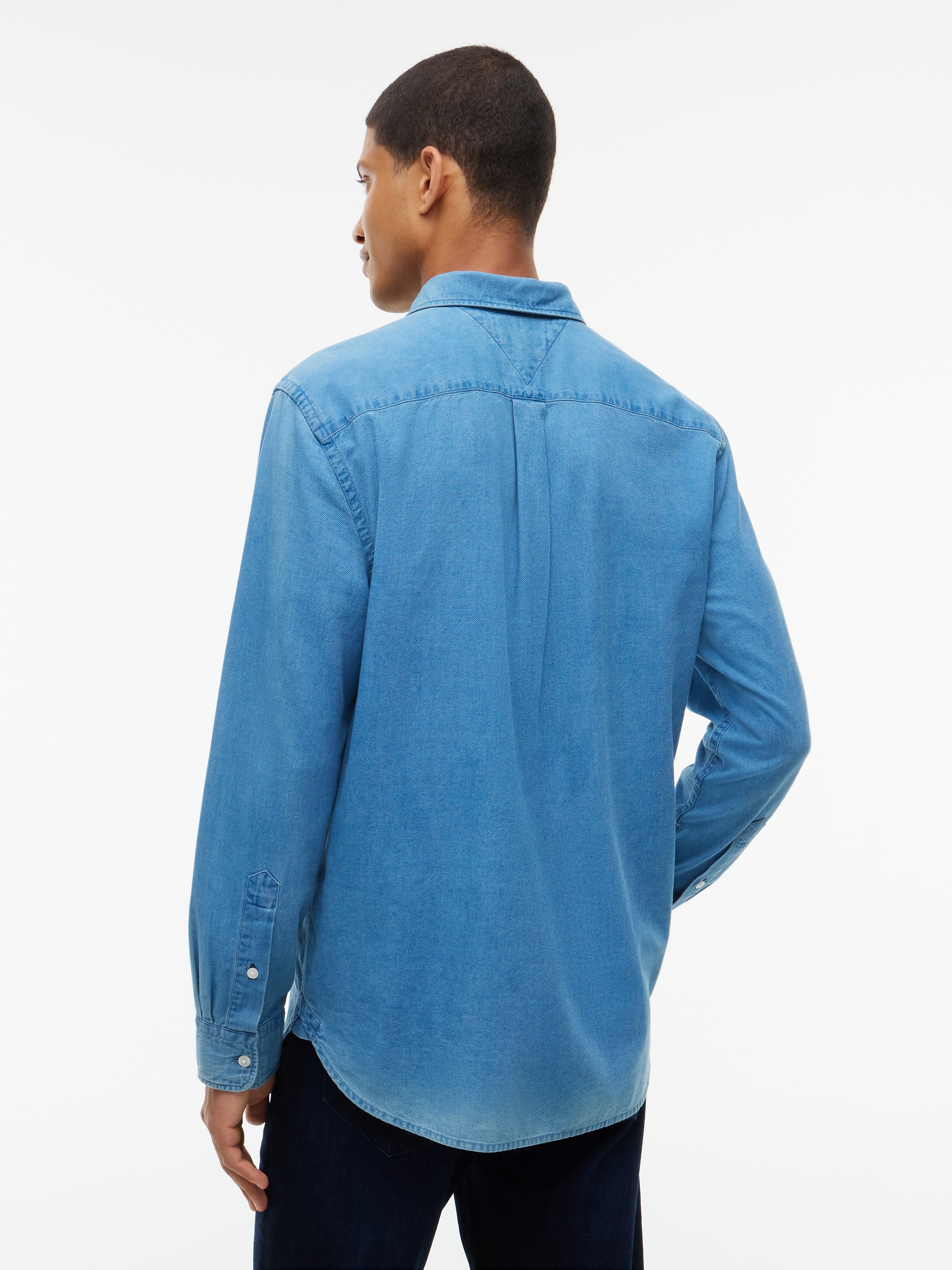 Tommy Hilfiger Jeanshemd »INDIGO DOBBY REGULAR« Regular Fit Dobby Structure