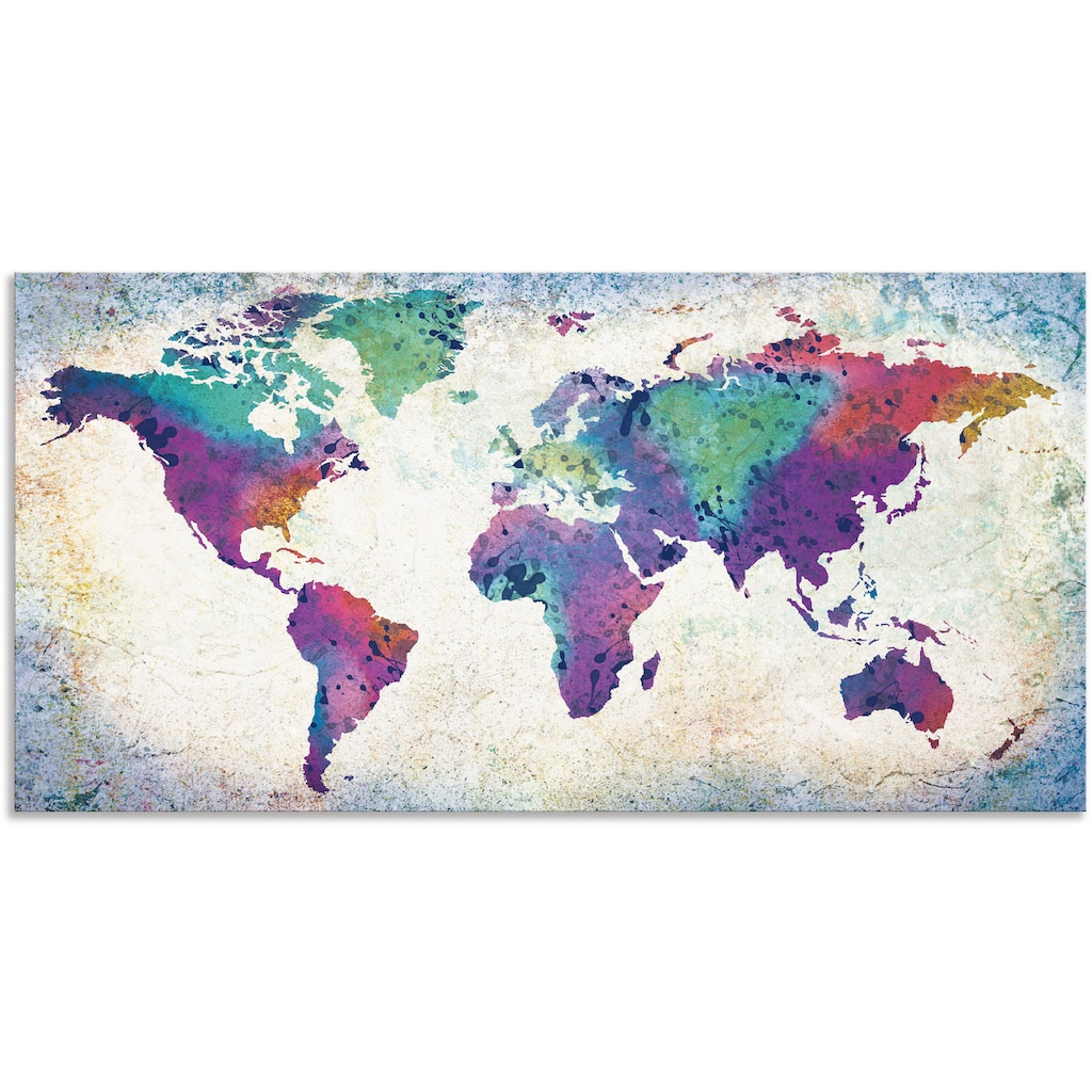 Artland Wandbild »bunte Weltkarte«, Land- & Weltkarten, (1 St.)