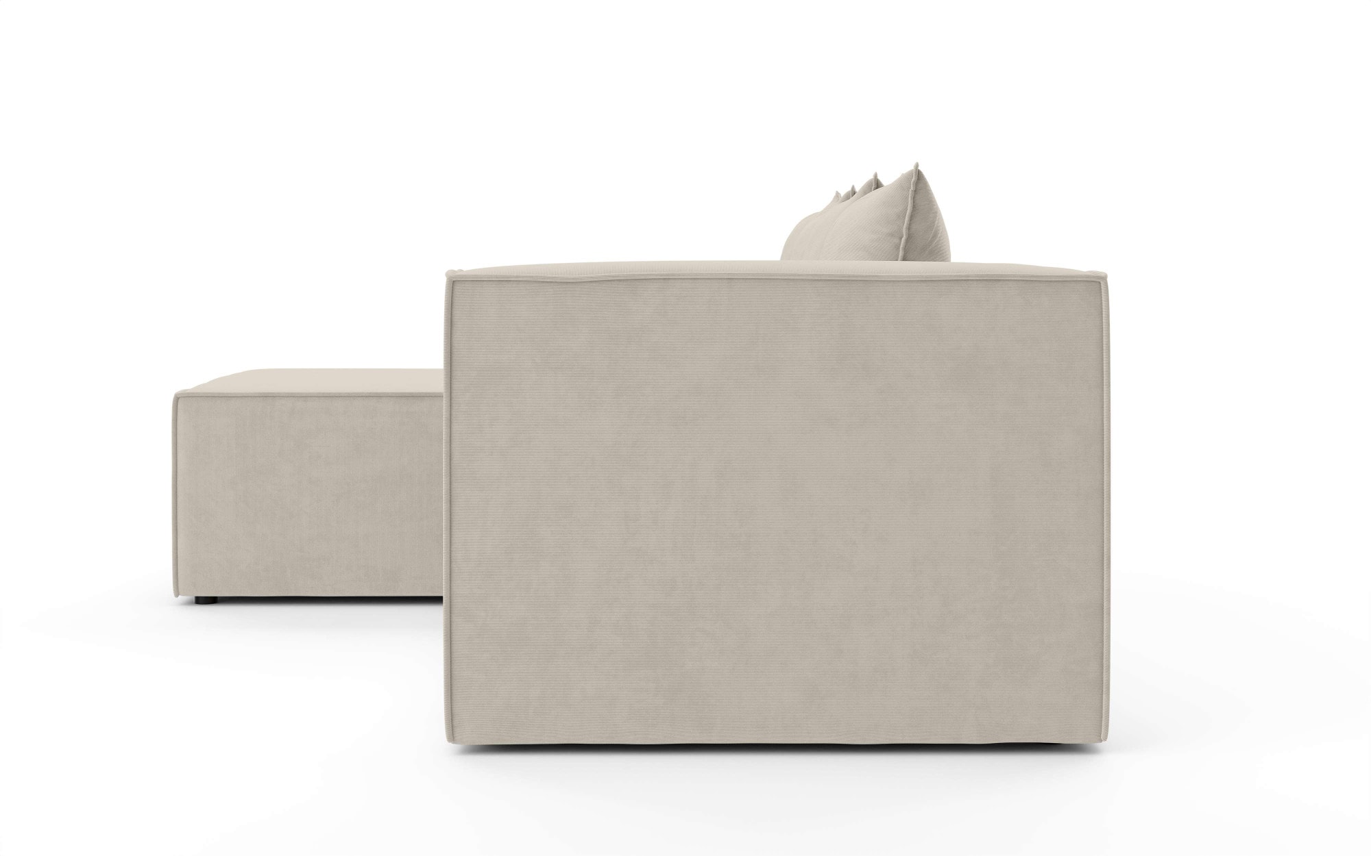 INOSIGN Ecksofa »LINCOLNVILLE mit Bettfunktion und Bettkasten, Maße B/H/T 244/76/150 cm«, L-Form mit Wellenunterfederung, Recamiere beidseitig montierbar