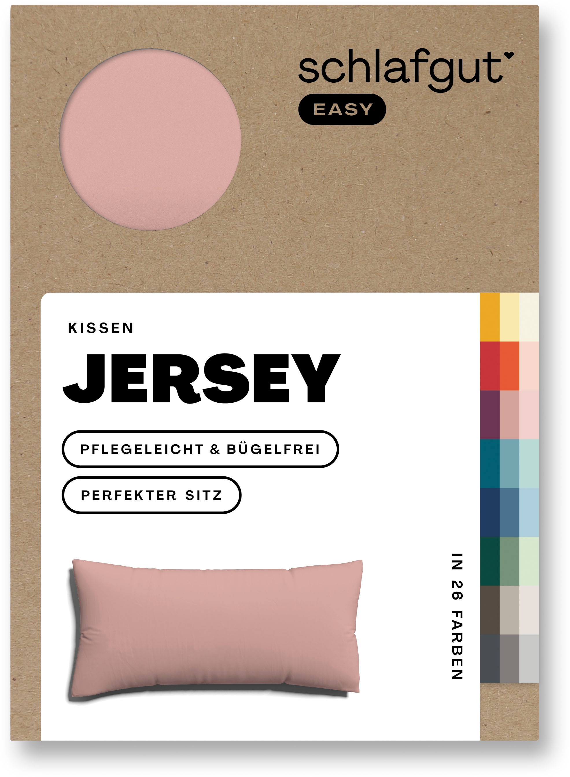 Schlafgut Kissenbezug »EASY Jersey«, (1 St.), Kissenhülle mit Reißverschluss, weich und saugfähig, Kissenbezug
