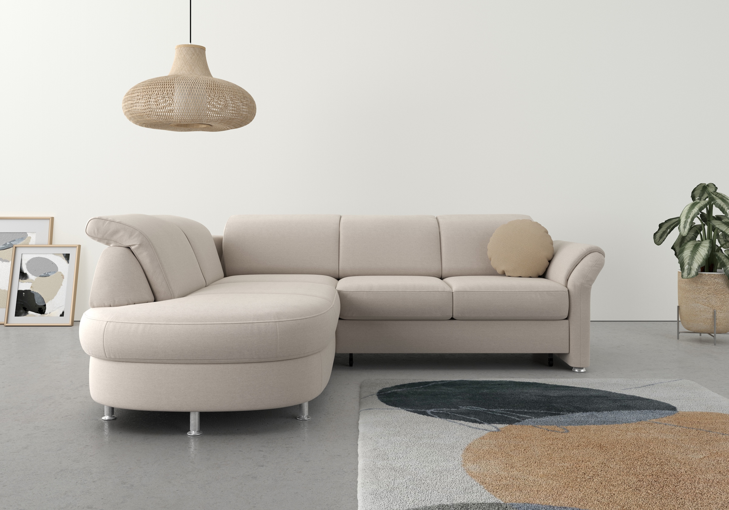 sit&more Ecksofa »Apulia L-Form«, wahlweise Bettfunktion, Bettkasten und Kopf- und Armteilverstellung