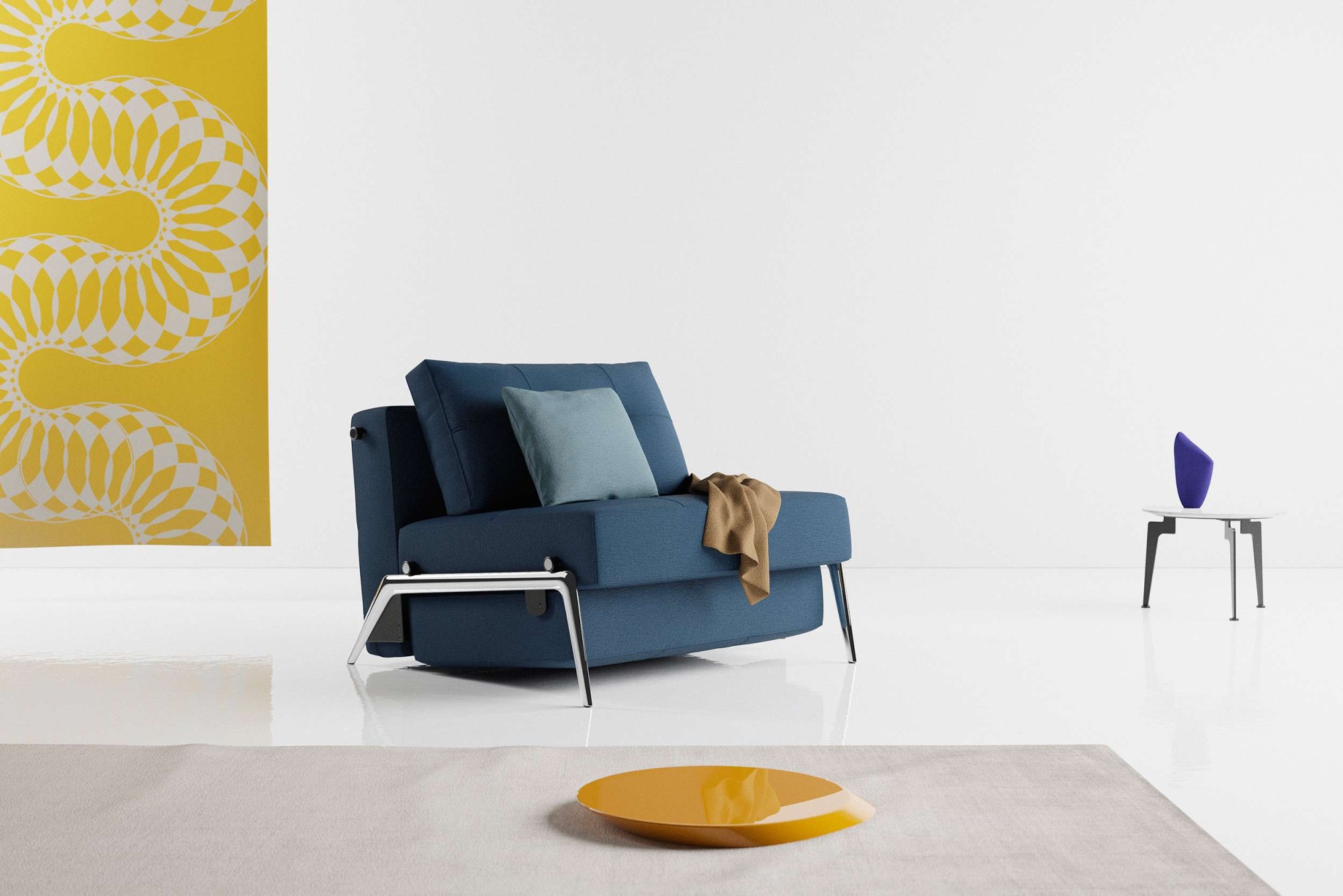 INNOVATION LIVING "CUBED Schlafsessel Füße chrom glänzend, Breite 95cm"