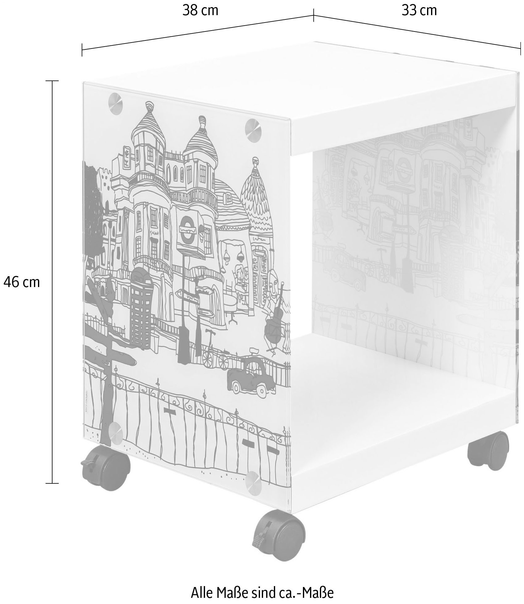 Inter Link Beistelltisch »Cube« mit gestalteten Glasseiten