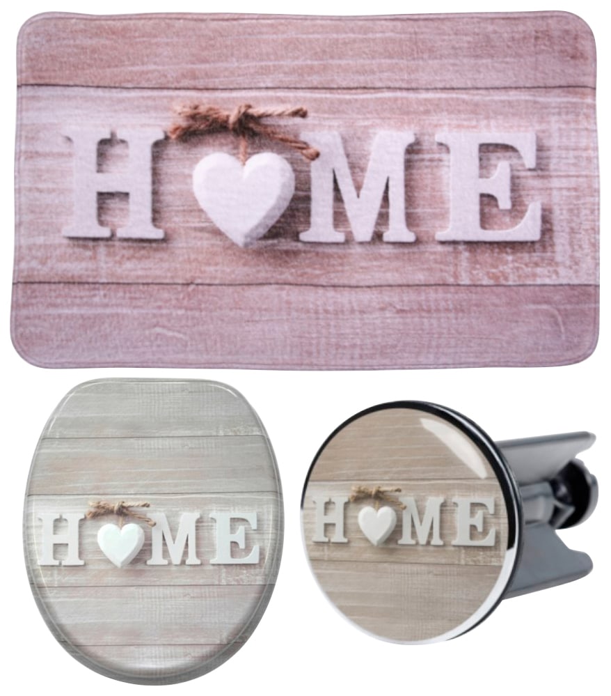 Sanilo Badaccessoire-Set "Home" bestehend aus WC-Sitz, Badteppich und Wasch günstig online kaufen