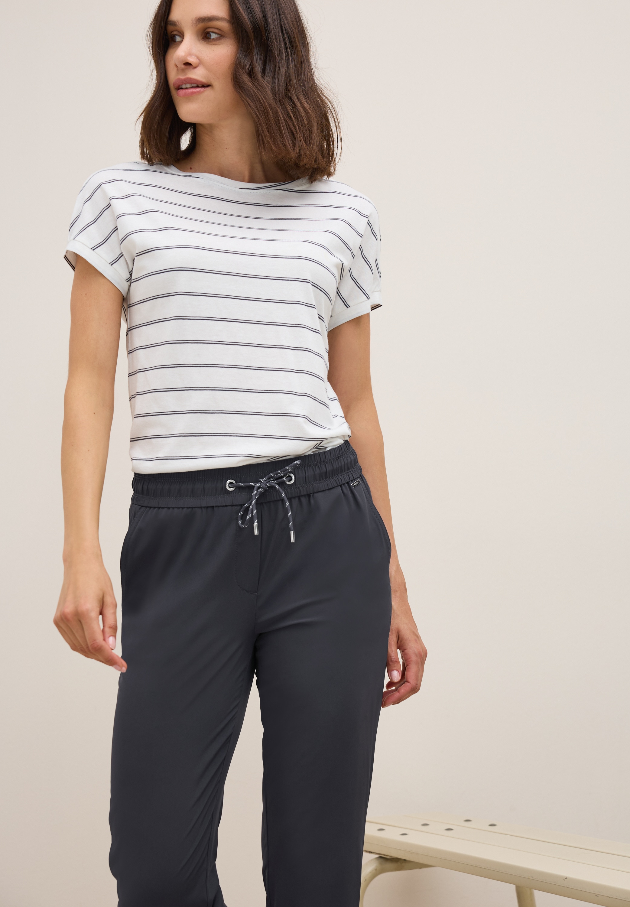 Cecil Stoffhose »Style Tracey Light«, mit elastischem Bund und Tunnelzug