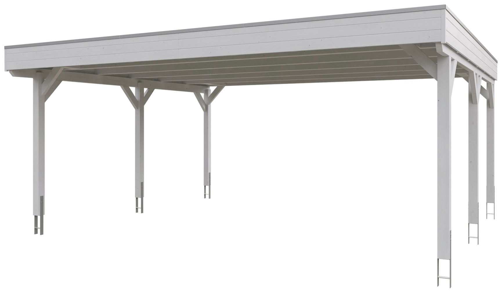 Skanholz Doppelcarport »Grunewald«, Leimholz-Nordisches Fichtenholz, weiß, mit EPDM-Dach