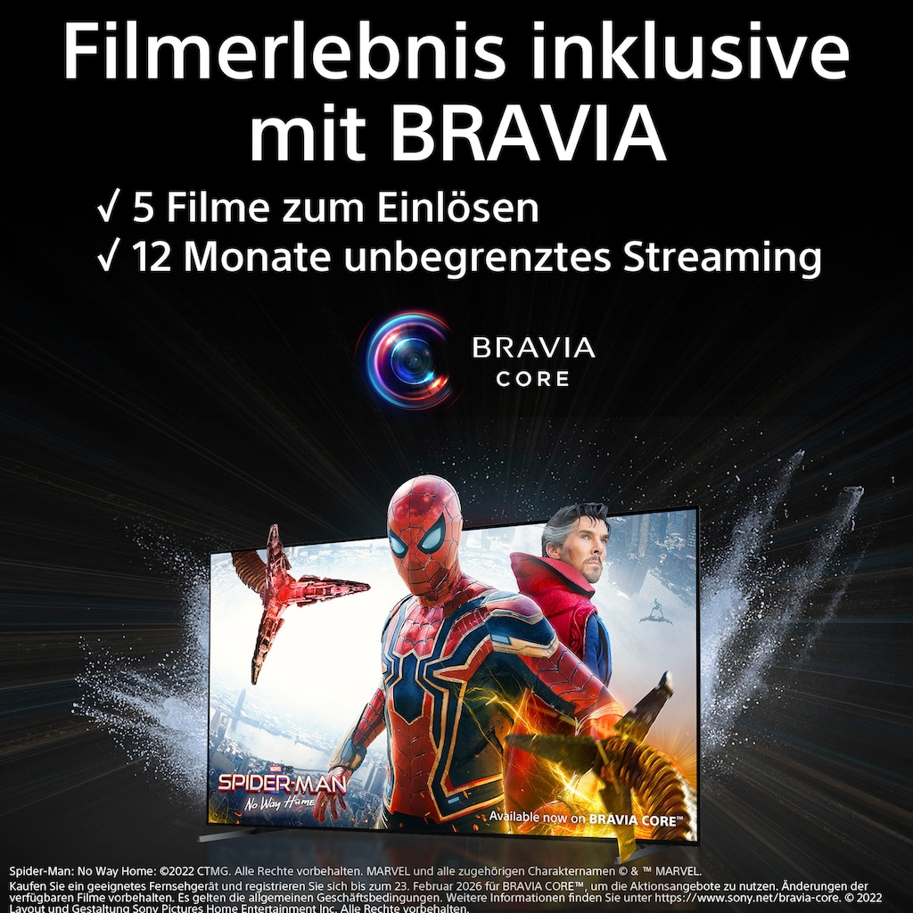 Sony LED-Fernseher »KD-65X80L«, 164 cm/65 Zoll, 4K Ultra HD, Google TV-Smart-TV, HDR, X1-Prozessor, Sprachsuche, BRAVIA Core ECOPACK