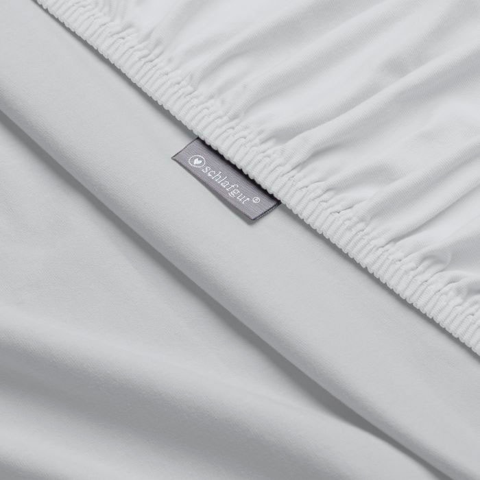 Schlafgut Spannbettlaken »Mako-Jersey aus 100% Baumwolle, Bettlaken«, für Matratzen bis 20 cm Höhe, in 90x200, 140x200 oder 180x200 cm