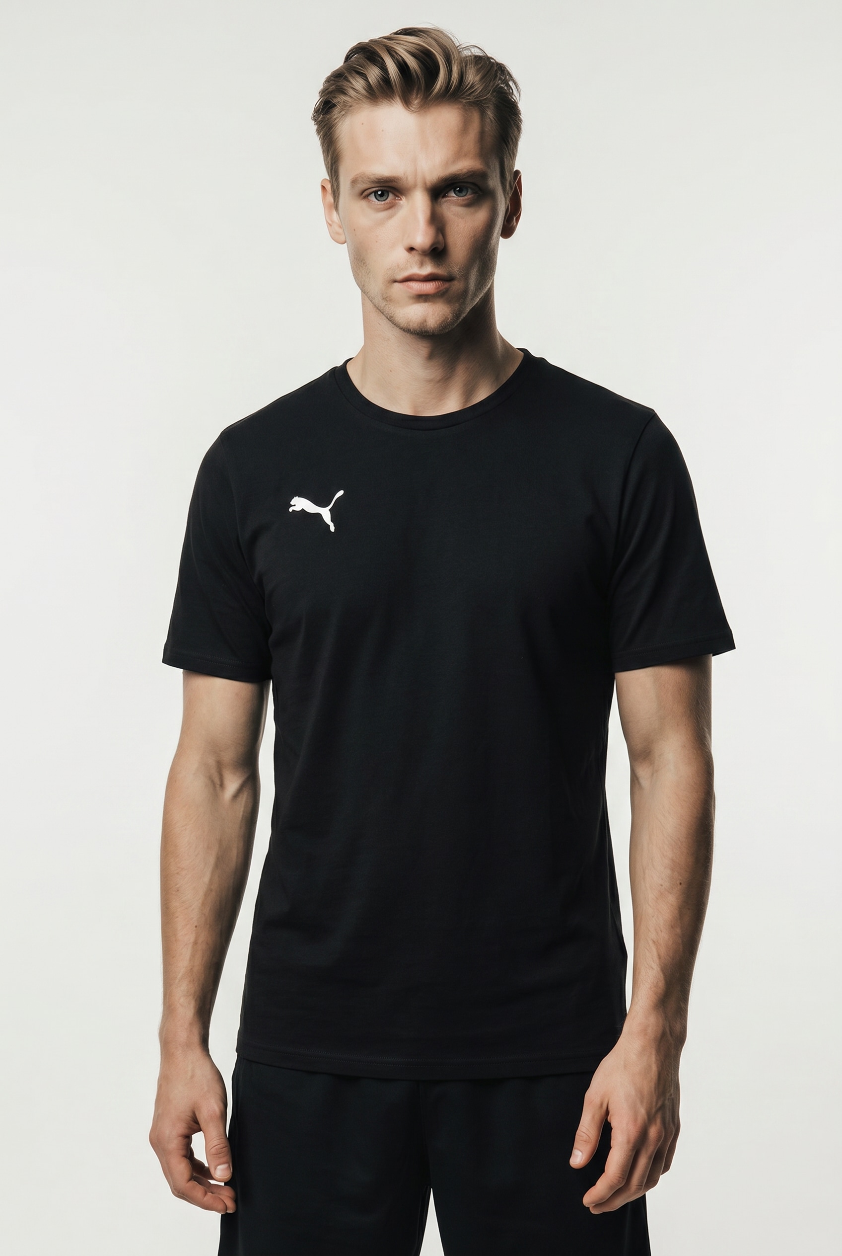 PUMA Trainingsshirt "TEAMGOAL CASUALS TEE" gerader Abschluss, Kurzarm, für Sportmode, Rundhalsausschnitt