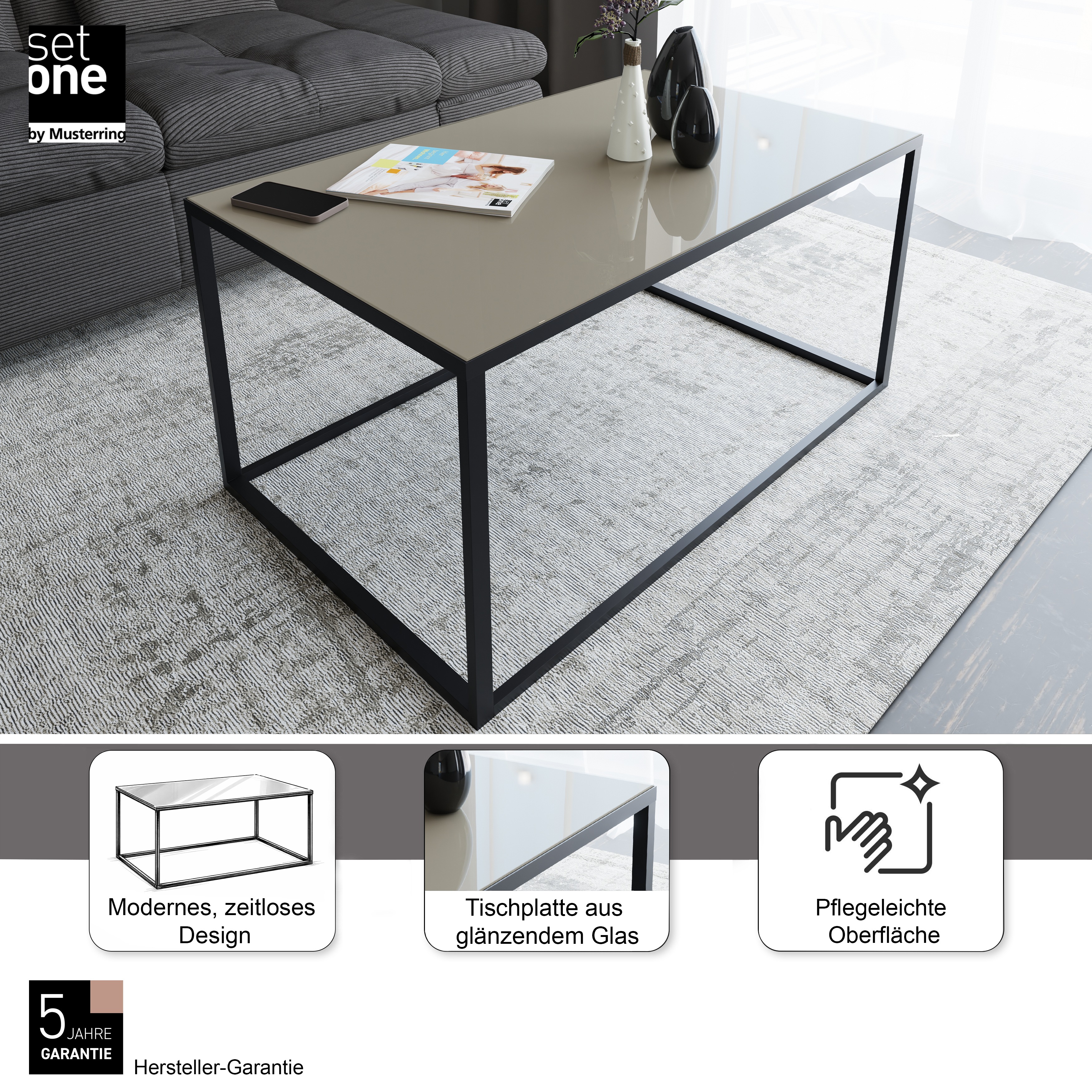 Thumbnail - set one by Musterring Couchtisch "Reno" 1 Stk. tlg. Maße (BxHxT in cm) 100 x 50 x 60