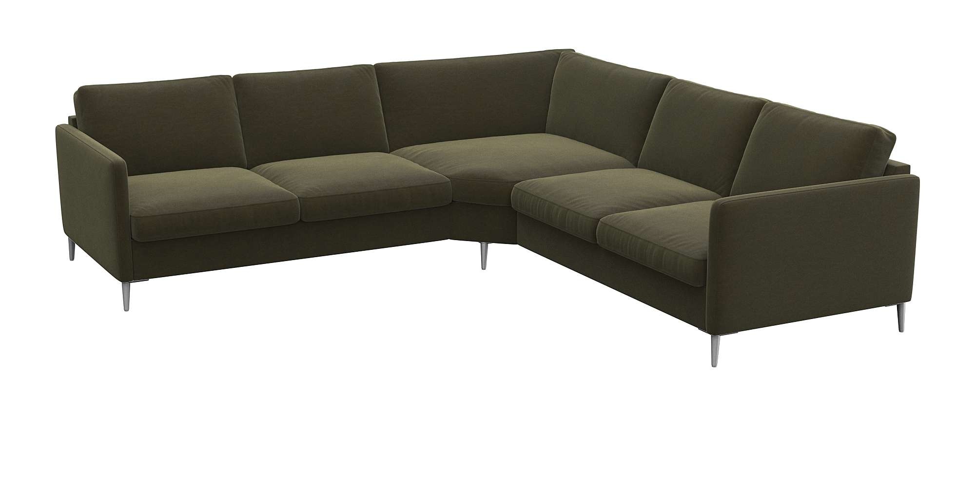 FLEXLUX Ecksofa »Fiore, gleichschenklig, bequem durch hochwertigem Sitzaufbau«, schmale Armlehnen, super Sitzkomfort durch Kaltschaum, Füße Alu
