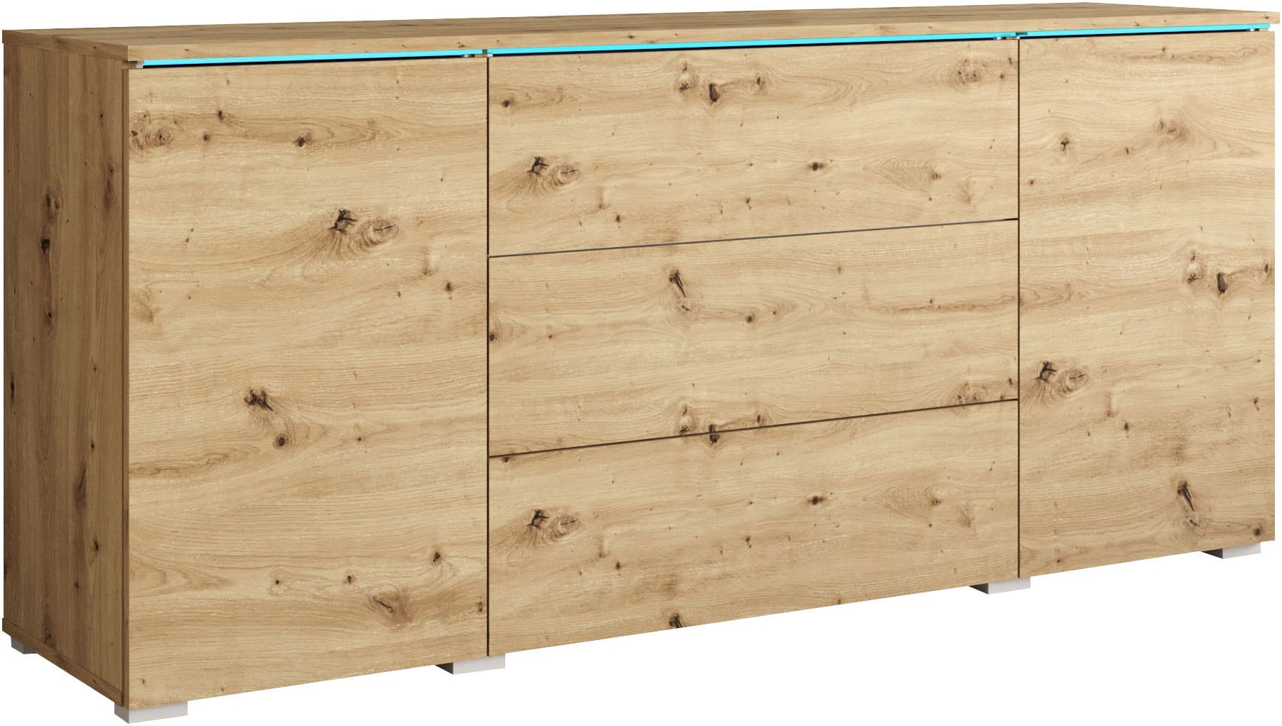 Home affaire Sideboard "VERA, grifflos" verstellbare Einlegeböden, Wahlweise mit oder ohne Beleuchtung
